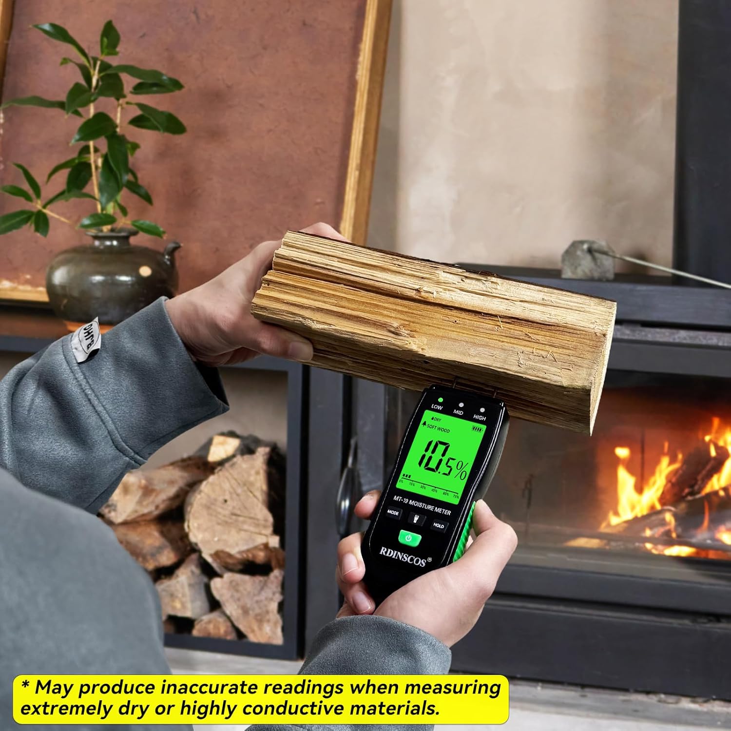 RDINSCOS Feuchtigkeitsmesser-Detektor mit LCD-Display Holzfeuchtemessgerät für Brennholz, Holz, Papier, Böden – Bild 8
