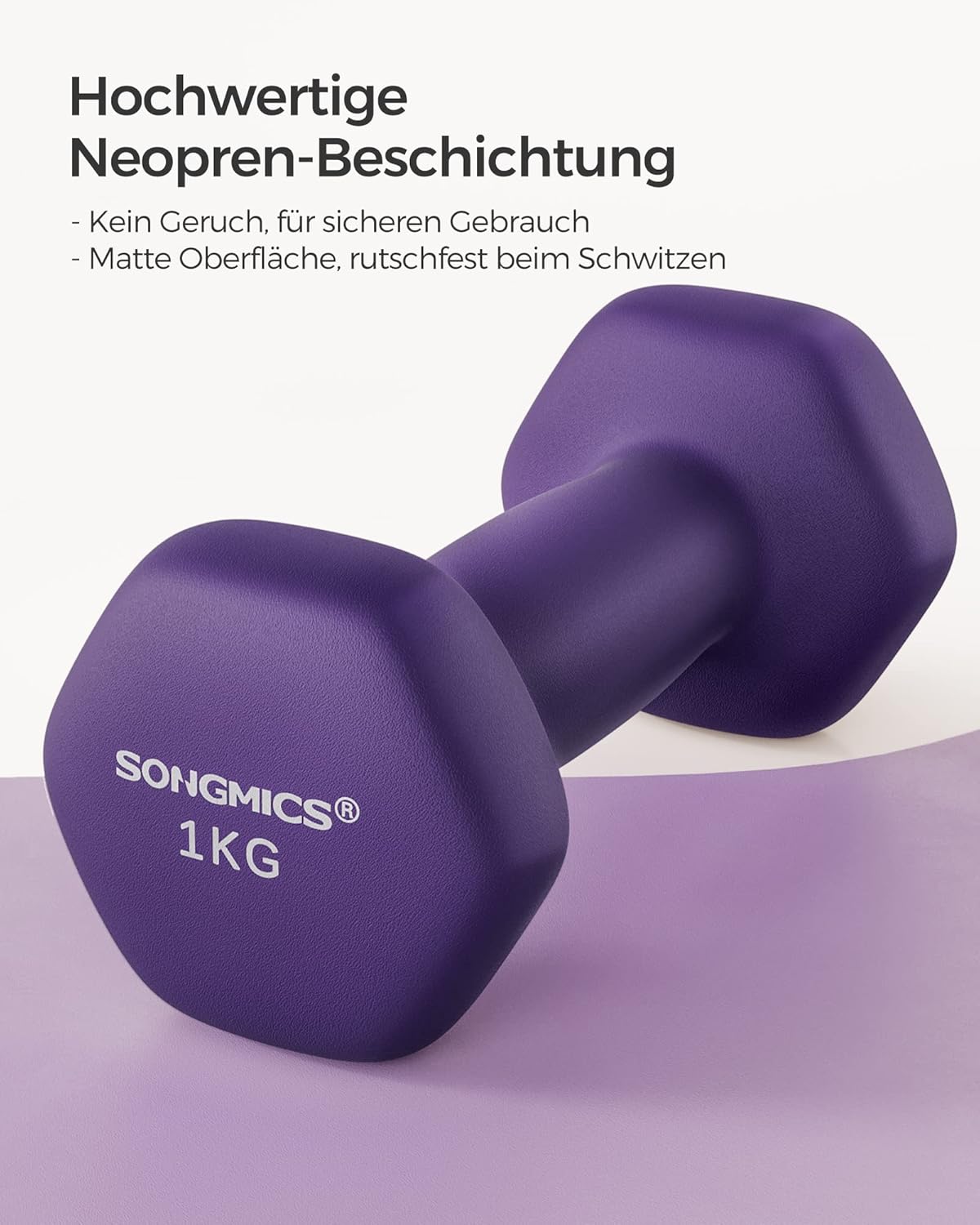 SONGMICS Hanteln 2er Set Hanteln Set Hanteln Hexagon Neoprenbeschichtung Krafttraining Workout Fitness Training Zuhause – Bild 3