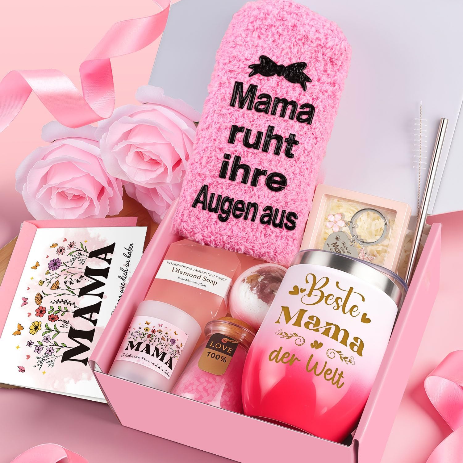 Giftota Muttertagsgeschenke, beste Mama-Geschenke für Mama, Geburtstagsgeschenk für Mama, Geschenke für Frauen, rosa Wellness-Geschenkbox, Geschenk für Mutter, Frau, Ostern, Muttertag, Geburtstag, Weihnachten – Bild 6