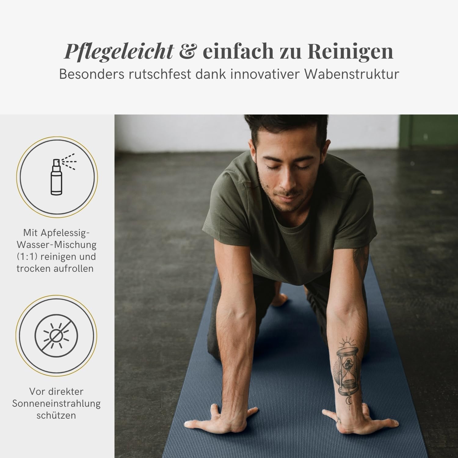 Lotuscrafts Yogamatte, rutschfest, 183 x 61 x 0,5 cm, leichte Fitnessmatte, auch als Gymnastikmatte, Sportmatte, hautfreundlich und schadstoffgeprüft – Bild 6