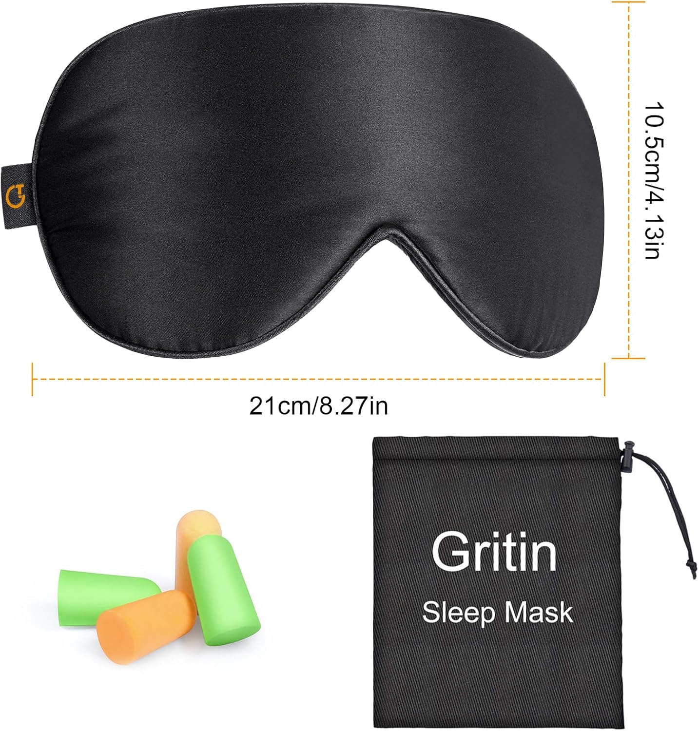 Gritin Schlafmaske, Schwarz – Bild 9
