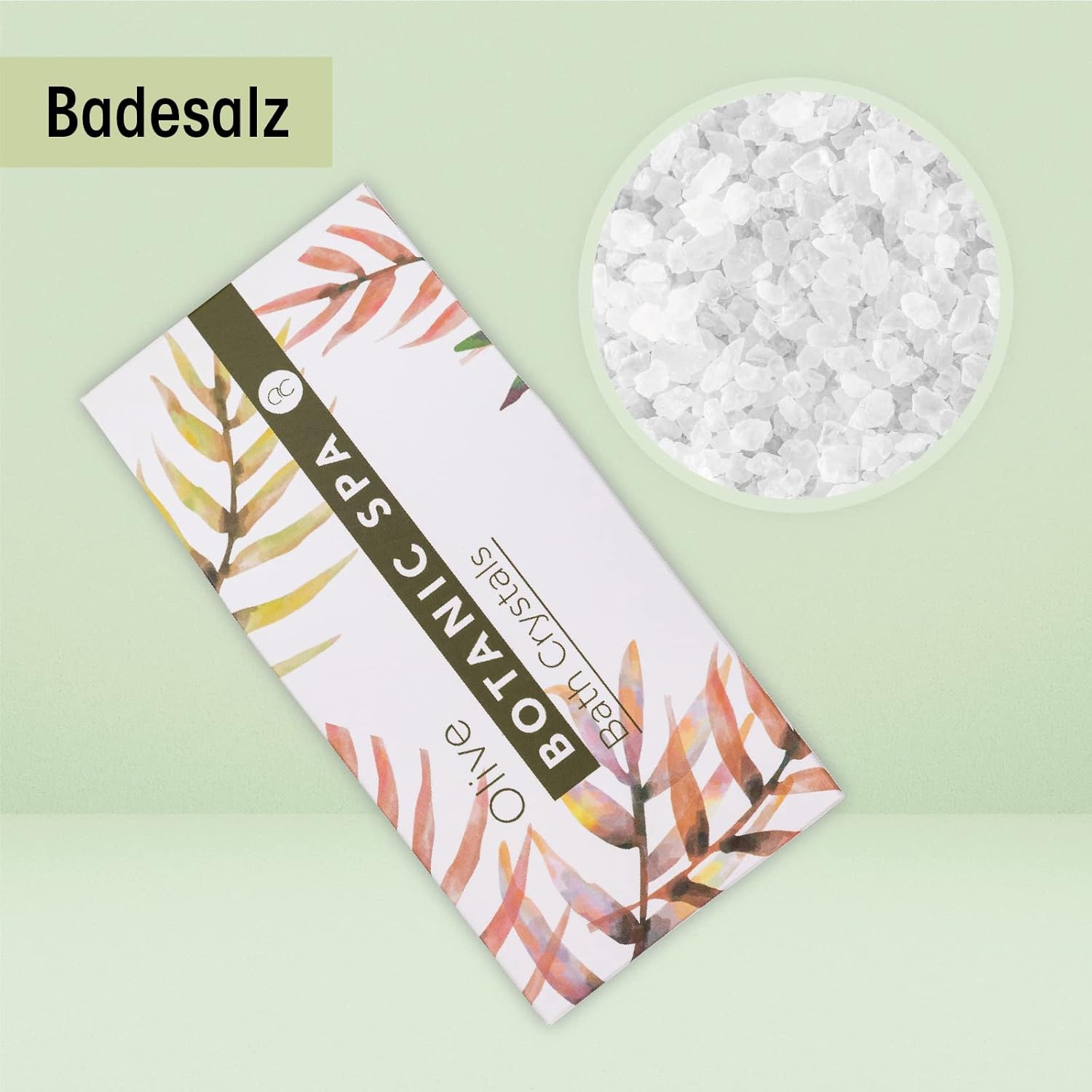 Accentra Olive Spa Badeset, Pflegeset für Damen mit 150 ml Duschgel, 60 ml Körperlotion, 150 g Badesalz und 10 g Netzschwamm im Seegraskorb, Wellness-Geschenkset für Geburtstag und Muttertag – Bild 5