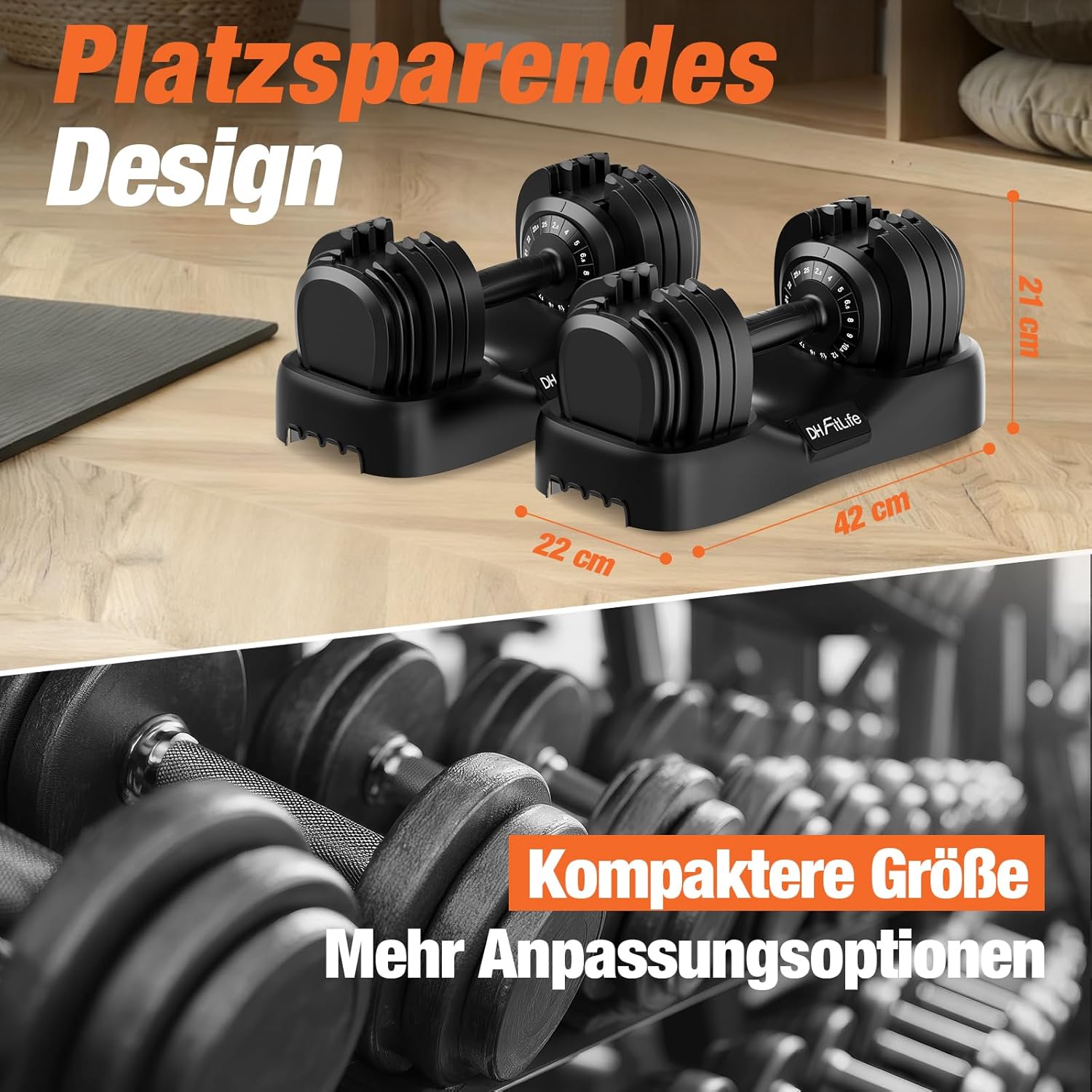 DH FitLife 2026 Neu Hantel Set – Verstellbare Kurzhanteln 2,5 bis 25 KG mit 18 Gewichtsstufen | Hantelset Kurzhantel mit Gewichten | Hantelset für Männer & Frauen – Bild 4