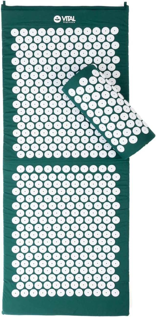Bodhi Vital Akupressurmatten-Set XL, Massagematte & Kissen inklusive Tasche, Nadelkissen zur Selbstmassage, Entspannungsmatte bei Nacken- und Rückenschmerzen, Fake-Matte für zu Hause, Petrol