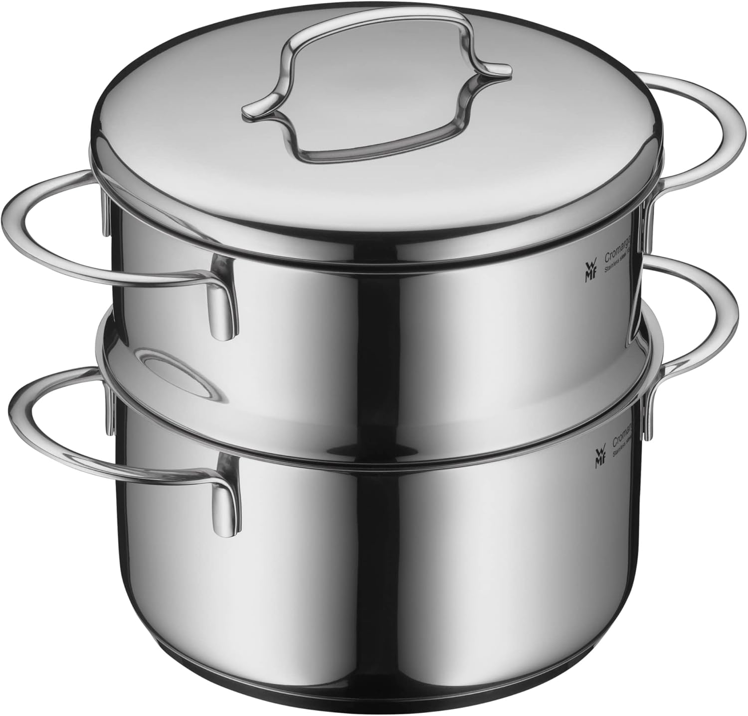 WMF Mini-Dampfgarer mit Metalldeckel, klein, 16 cm, 1,5 l, Croarargan-Edelstahl poliert, Induktion, stapelbar, ideal für kleine Portionen oder Singlehouses