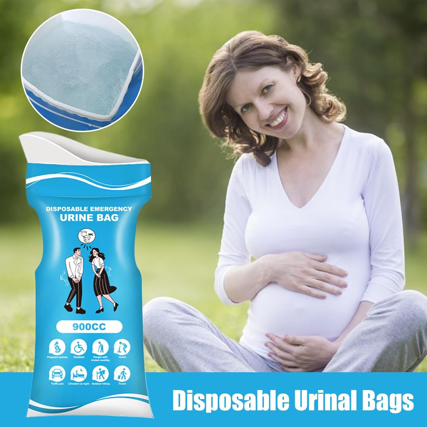 Reisetaschen, tragbarer Hygienebehälter für Frauen, 900 ml, auslaufsichere Hygieneprodukte für Erwachsene, Kinder, schwangere Patienten, Fahrer, Reisen – Bild 7