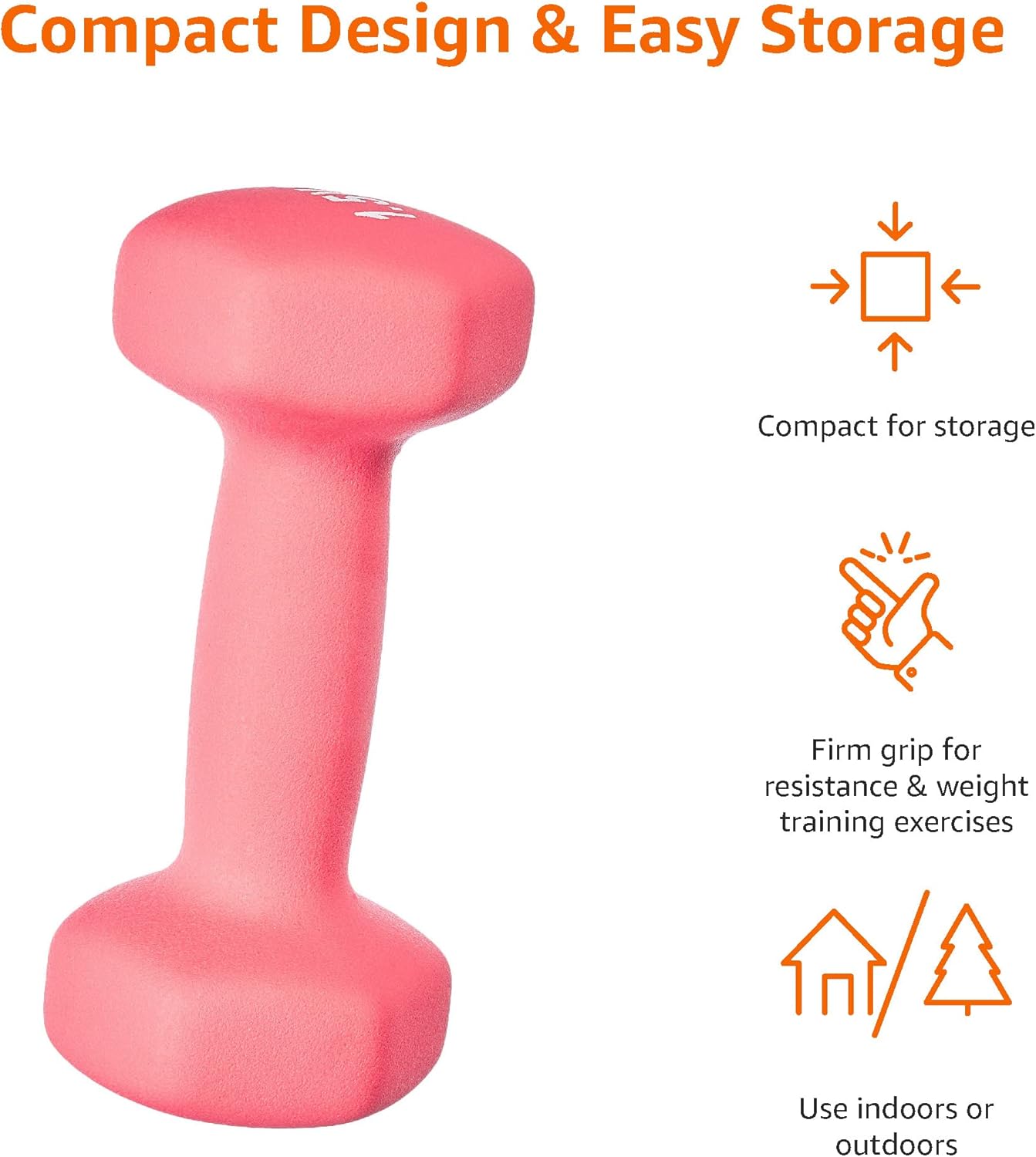 Amazon Basics Neopren Hanteln Gewichte (2er-Sets, 1kg - 5kg Hanteln) – Bild 3