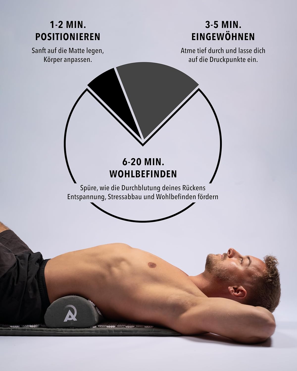 ARIMI Akupressurmatte mit Kissen und Tasche, nachhaltig, ergonomisch – zur Schmerzlinderung, Entspannung und Erholung, ideal für Rücken und Nacken, Massagematte mit Akupressurkissen – Bild 4