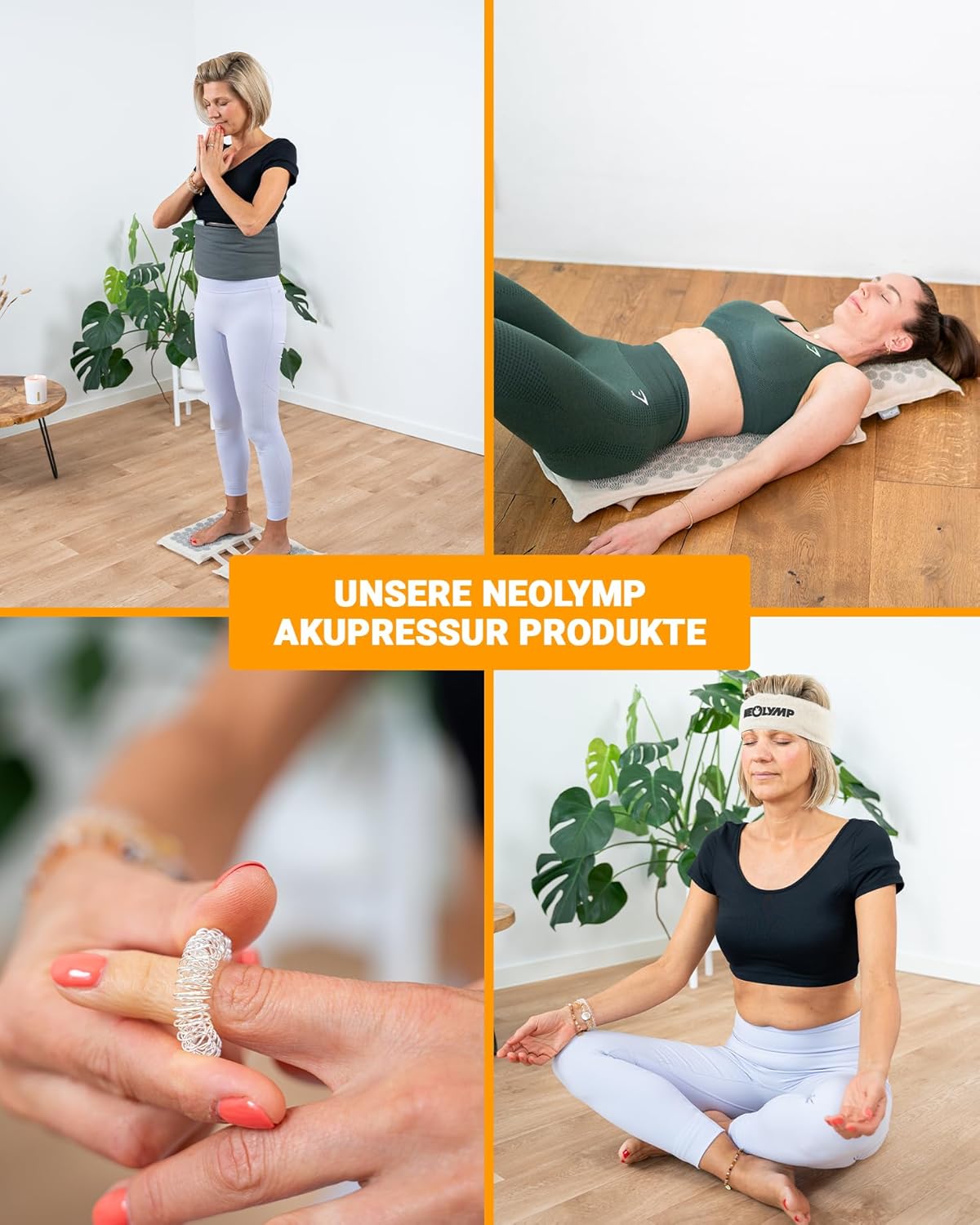 NEOLYMP Akupressur-Fußmatte – vielseitige Stimulation – waschbar, umweltfreundlich mit Tragetasche – Akupunktur-Fußmassagematte mit ABS-Spitzen – Nagelmatte (Akupressur-Fußmatte Beige) – Bild 6