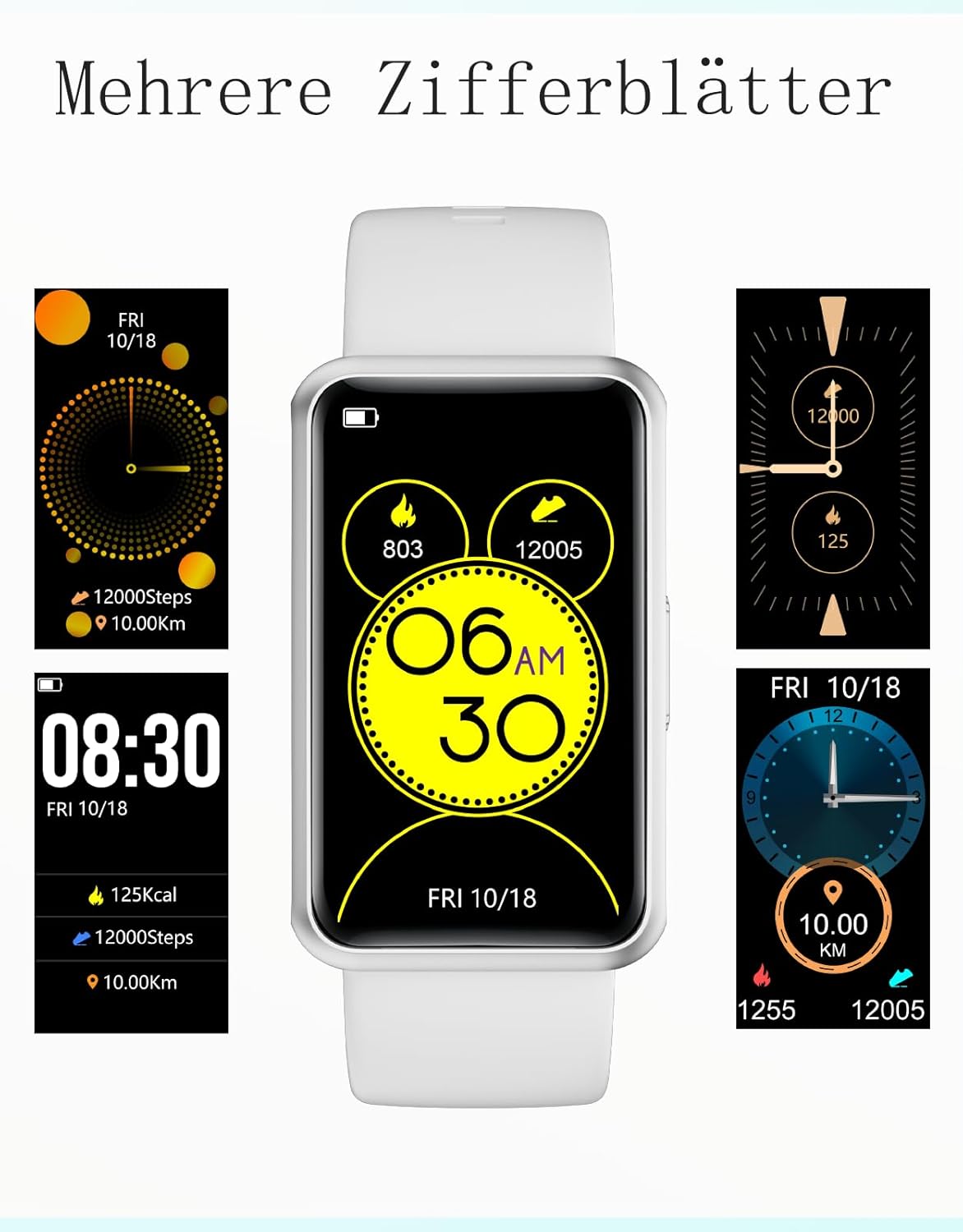 Schrittzähler-Uhr (ohne App/ohne Mobiltelefon), 1,47-Zoll-Bildschirm, einfacher Fitness-Tracker, Smartwatch mit Kalorienzähler, Schlafüberwachung, Stoppuhr, wasserdichter Timer, Gehen, Laufen, Fitnessuhr für Senioren/Männer/Frauen – Bild 6