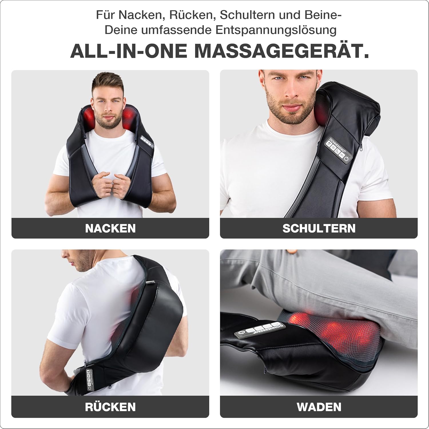 DONNERBERG Klopfy Entspannung für Ihren Rücken, Shiatsu- und Klopfmassage, Nackenmassagegerät mit Wärmefunktion, 7 Jahre Power-Motor-Garantie, TÜV Süd geprüft – Bild 6