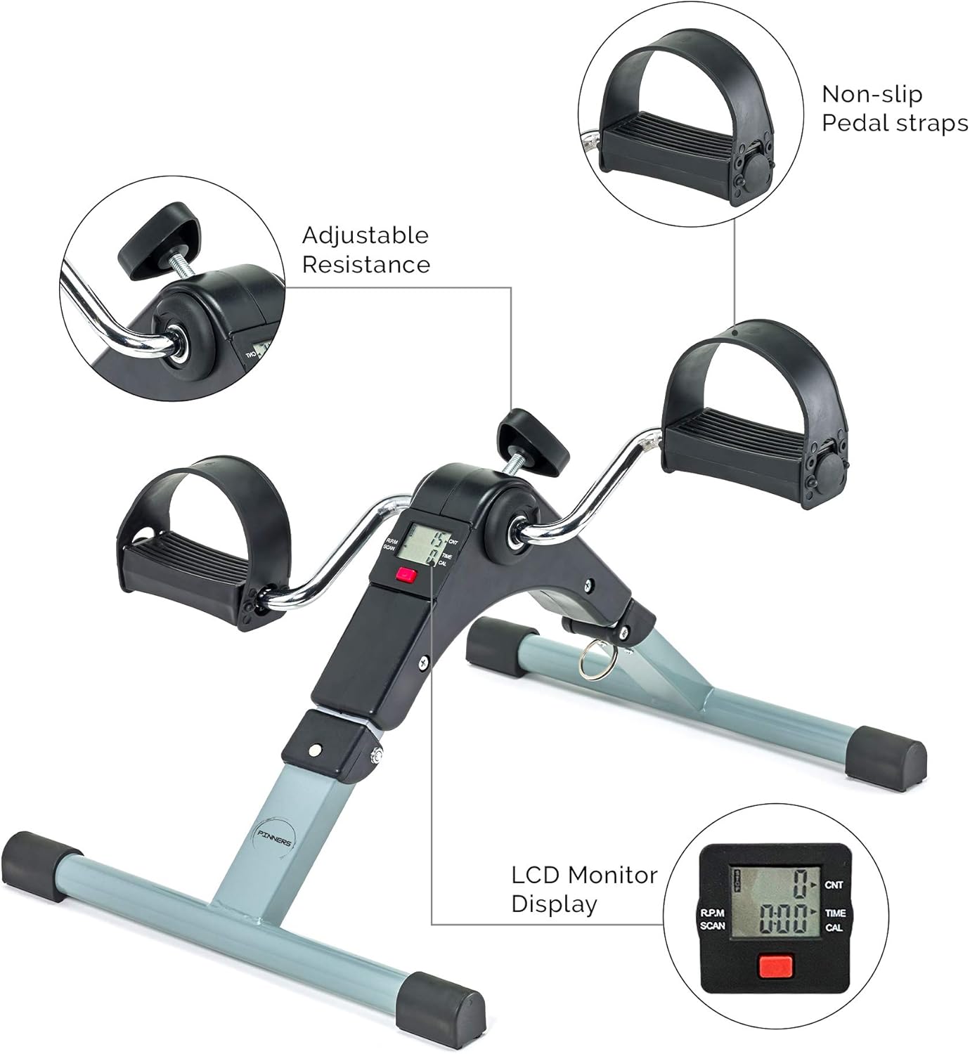 Heimtrainer-Pedale, Mini-Heimtrainer, zusammenklappbares Heimtrainer, Heimtrainingsgeräte, Seniorenpedale, Pedale für ältere Menschen, Pedaltrainer für Senioren, Pedale – Bild 3