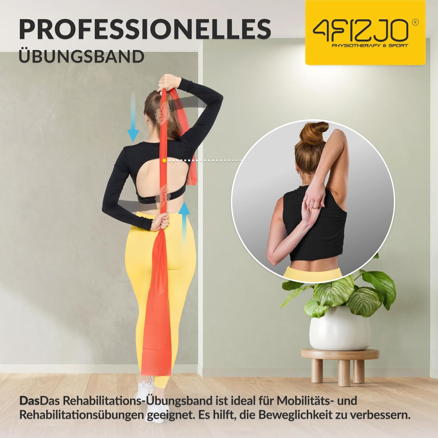 4FIZJO Latex Fitnessband 2M Widerstandsbänder Krafttraining Calisthenics-Ausrüstung Trainingsband für Yoga Gymnastikband Rehabilitationsband – Bild 7