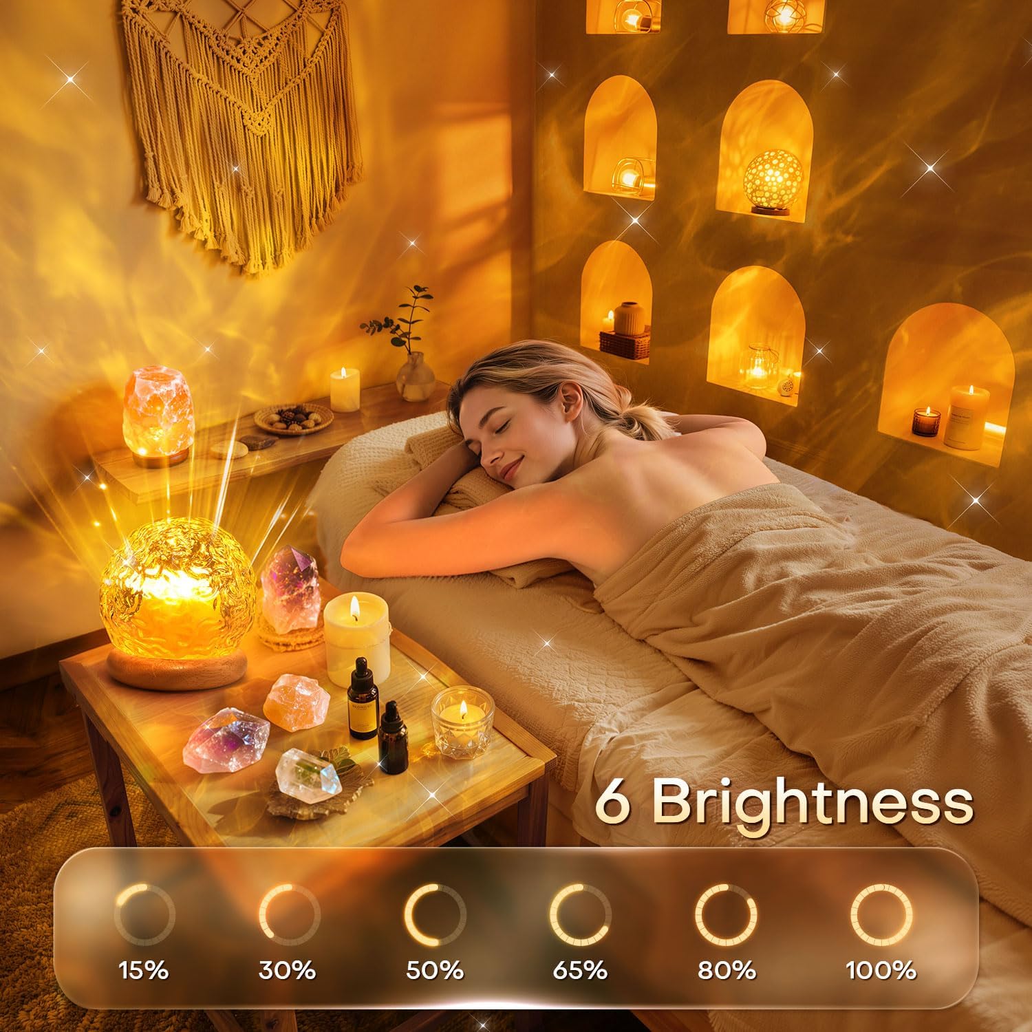 PIKOY Sternenhimmel-Projektor als Kristallkugel mit 18 RGB-Farben, dimmbar & Timer – eine Premium-Dekoration für Gaming & Schlafzimmer und das ideale Geschenk für Frauen & Männer & Kinder – Bild 3