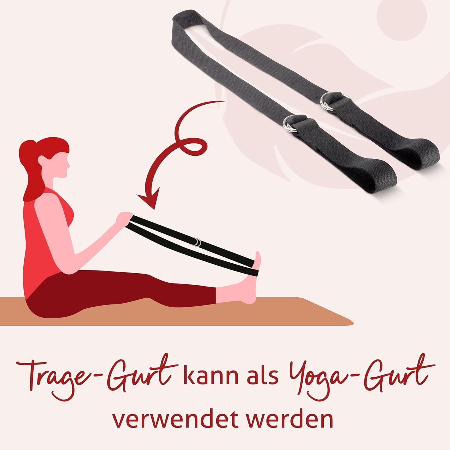 Yogamatte aus Kork | Inklusive Yogagurt | 4 mm dick | Natürliche dünne Yogamatte aus Naturkautschuk und Kork | Mit Hilfslinien | Yogamatte rutschfest und schweißfest | Yoga-Set-Tragegurt – Bild 6