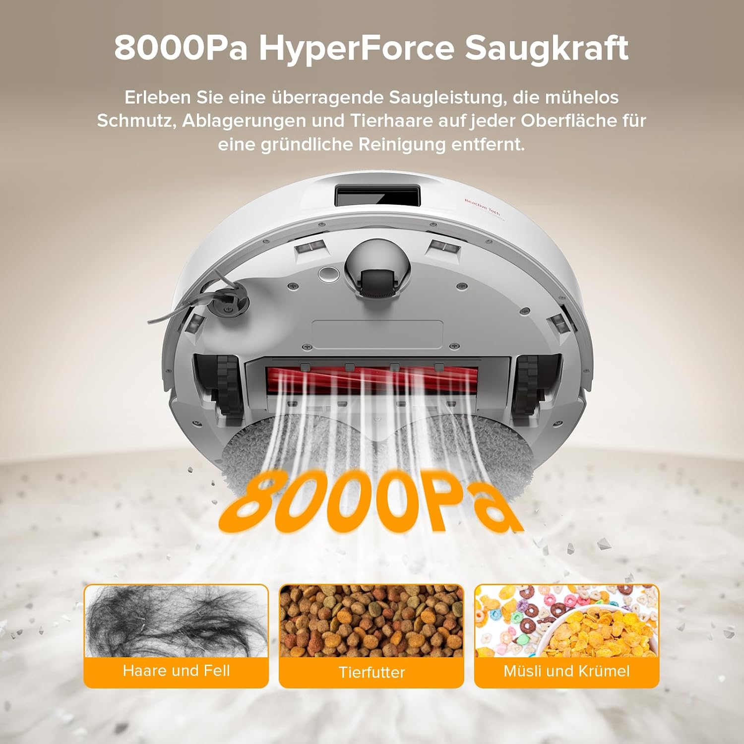 roborock Qrevo Series Roboterstaubsauger mit Wischfunktion, 8000 Pa Saugleistung (verbessert durch Qrevo S), Anti-Tangling-Seitenbürste, Hindernisvermeidung, LiDAR-Navigation, All-in-One-Dock, Weiß (QV 35A-Set) – Bild 3