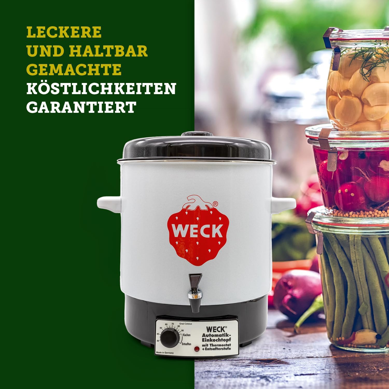 Weck Multi-Cooker-Automatic Water Urn aus Emaille, elektrischer Einkocher, Schwarz/Weiß, 36 x 36 x 41 cm – Bild 7