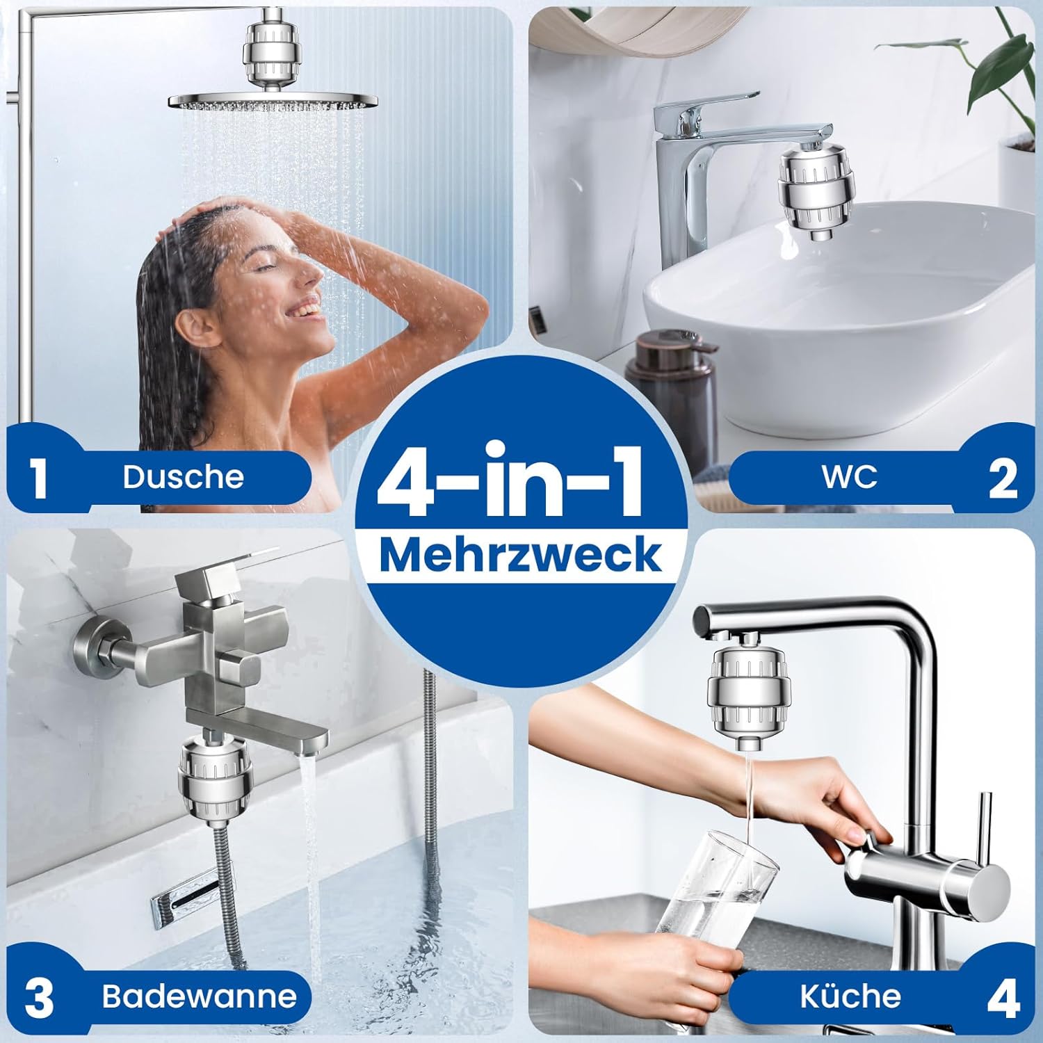 VOXON 36 Level Duschfilter, Vitamin C Duschfilter für hartes Wasser, Duschfilter mit 1 Filterkartusche, Duschfilter für Wasserenthärter, Kalkfilter Dusche zur Entfernung von Fluorid-Chlor-Kalk – Bild 7