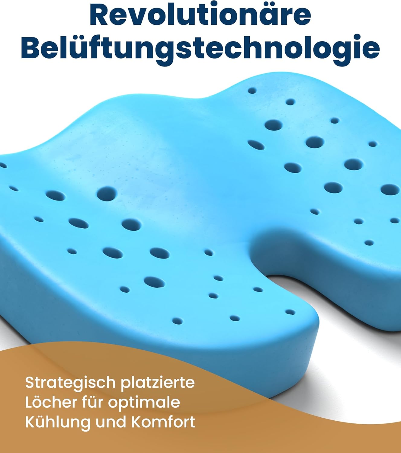 Everlast Comfort, vom Arzt empfohlenes Memory-Schaum-Sitzkissen für Bürostuhl und Auto – ergonomisches Büro- und Schreibtischzubehör – Steißbein-Entlastungskissen, Ischias – Bild 5