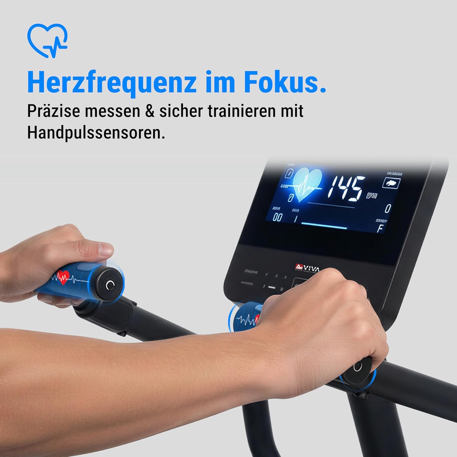 AsVIVA Recumbent Bike, Bluetooth (App-gesteuert), Handpulssensoren, integrierter Herzfrequenzmesser (inkl. Brustgurt), 16 computergesteuerte Stufen, ergonomischer Sitz (Rückenlehne). – Bild 11