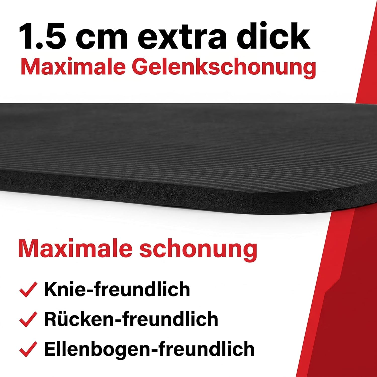 NRB Yogamatte 183 x 61 x 1,5 cm – extra dicke Fitnessmatte & Gymnastikmatte – rutschfest, gelenkschonend & langlebig – Pilatesmatte mit Tragegurt – Bild 3