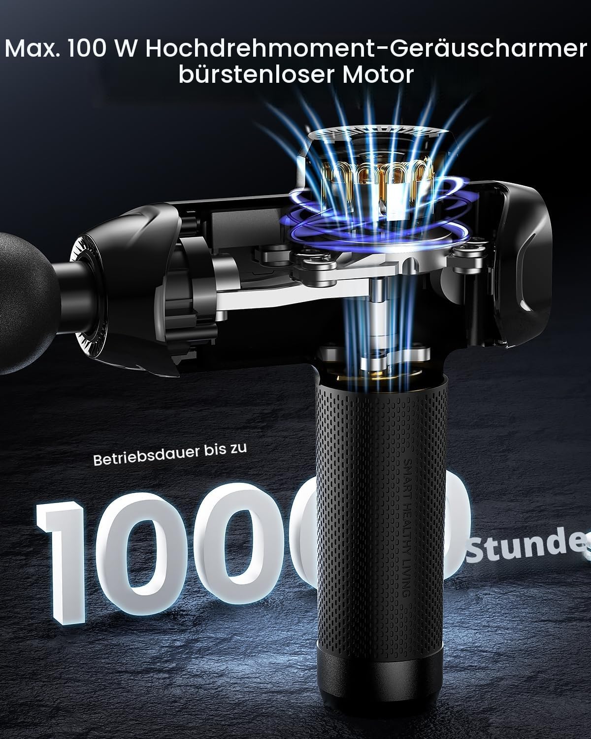 RENPHO R3 Power Massagepistole, 12 mm Amplitude Massagepistole mit Typ-C-Ladeanschluss, 6 Massageköpfe Massagepistole mit LED-Touchscreen für Rücken, Geschenke für Männer – Bild 3
