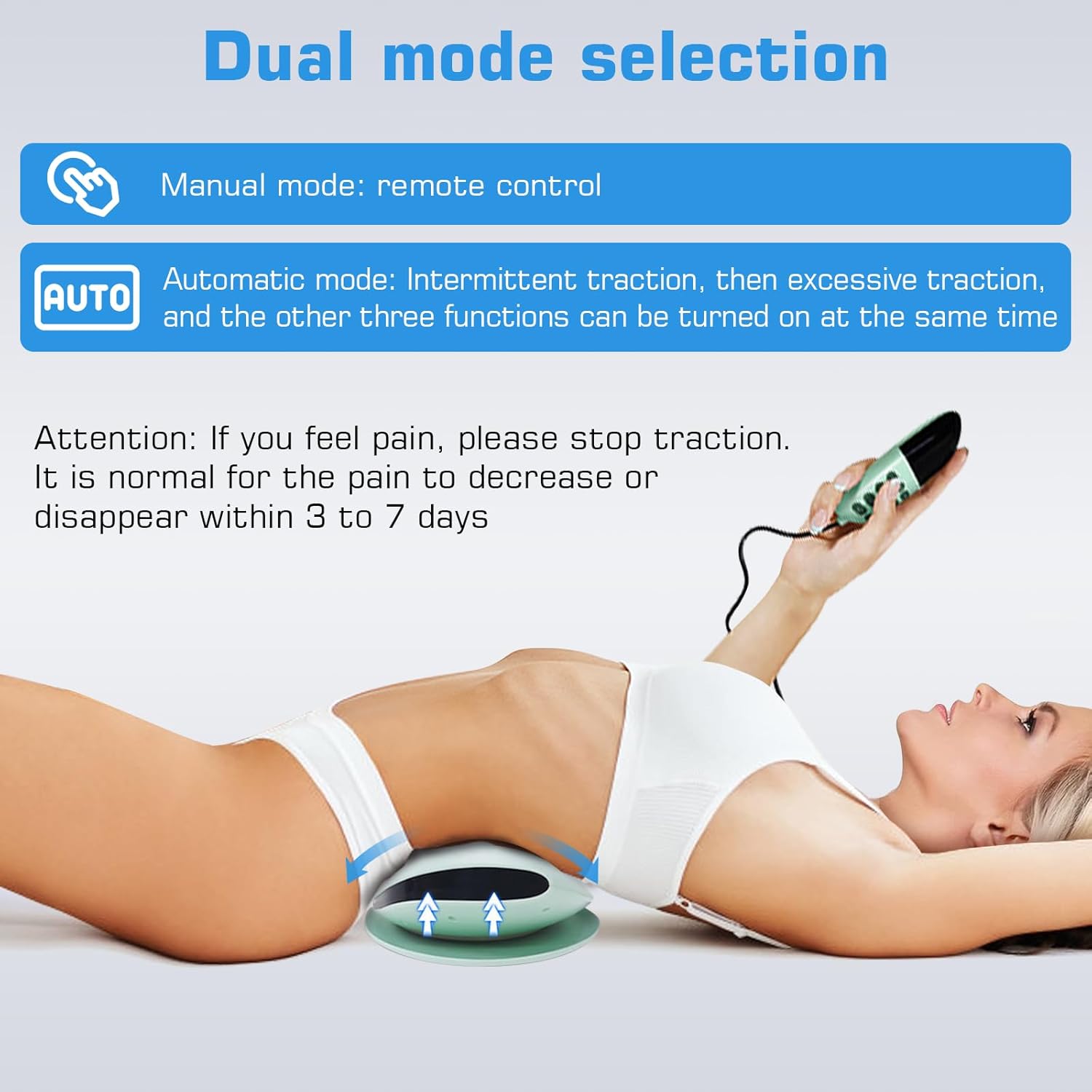 Rückenmassagegerät, kabelloser Rückenstrecker mit Airbag-Traktion, elektrisches Lendenmassagegerät, elektrisches Lendenwirbel-Traktionsgerät, Massagegerät für den Rücken mit Traktion, Vibration und Wärme – Bild 7