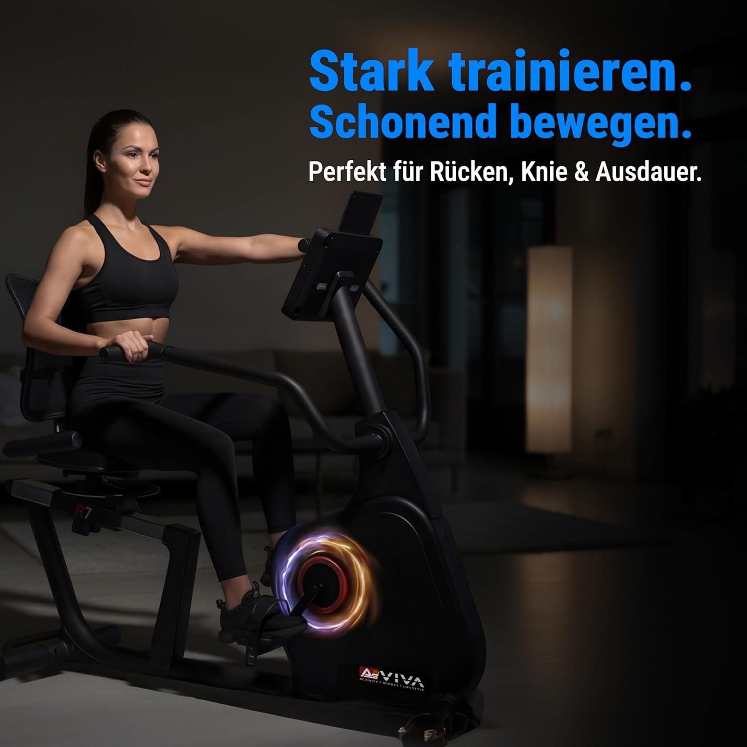 AsVIVA Recumbent Bike, Bluetooth (App-gesteuert), Handpulssensoren, integrierter Herzfrequenzmesser (inkl. Brustgurt), 16 computergesteuerte Stufen, ergonomischer Sitz (Rückenlehne). – Bild 13