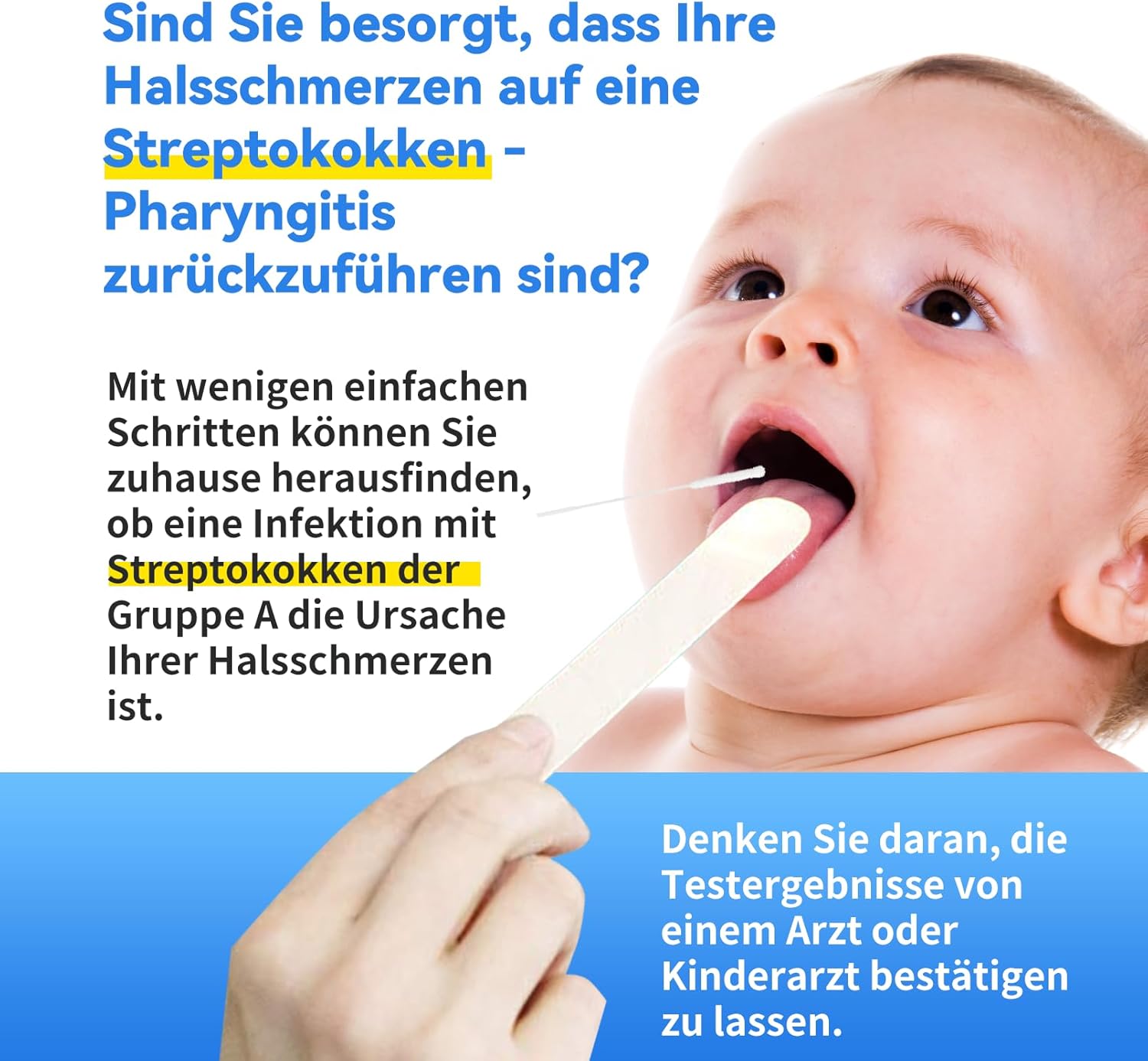 AssuTest Streptokokken-Schnelltest, Haus-Selbsttest-Kit, schnelles Streptokokken-Halstest-Kit, 2 Tests zum Nachweis von Streptokokken-Antigen der Gruppe A, schnelles und genaues, einfach zu befolgendes Selbsttest-Kit – Bild 3