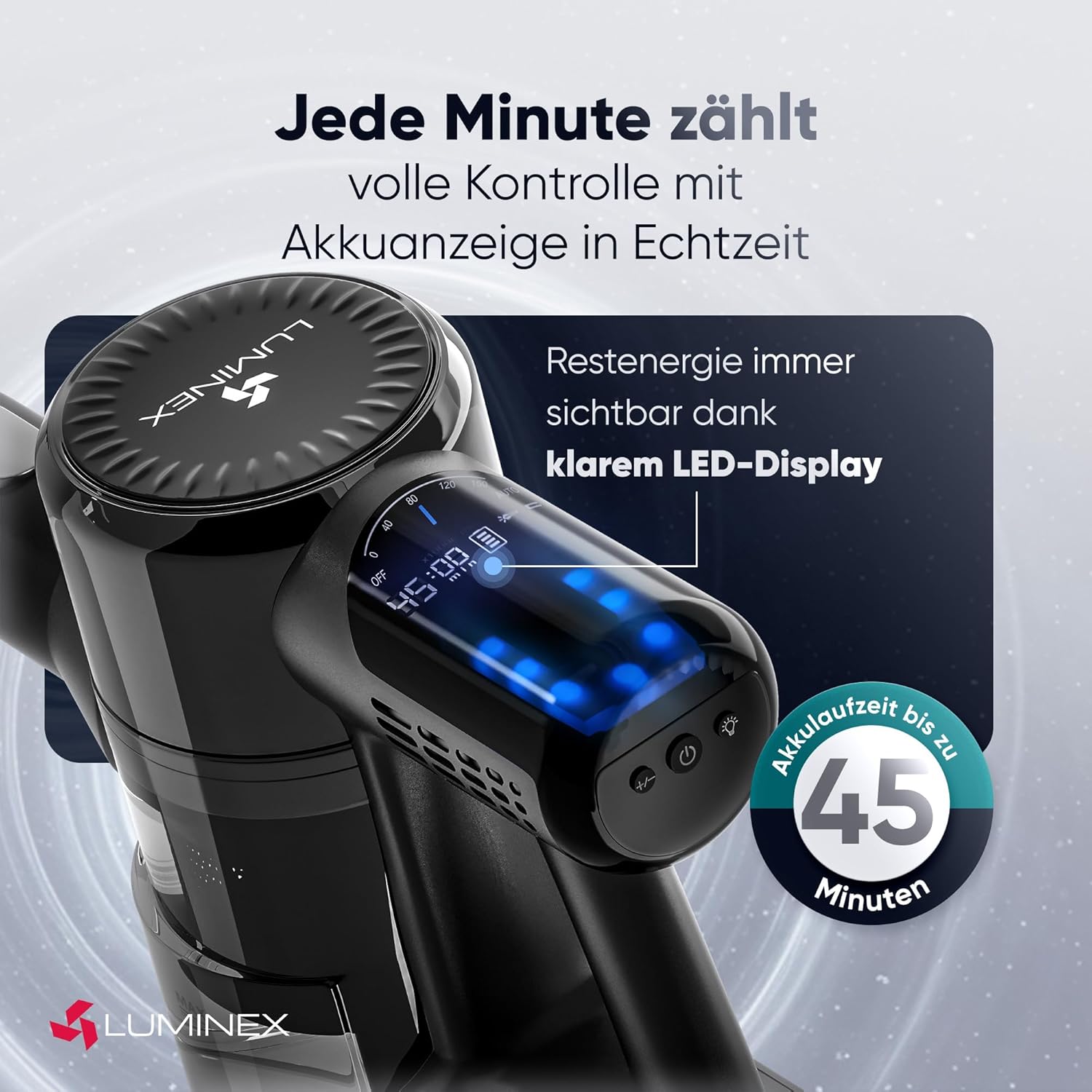 Akku-Staubsauger (3-in-1) – Akku-Staubsauger mit LED-Anzeige und Echtzeit-Akkuanzeige | Anti-Tangle-Bürste für Tierhaare | Komplettes Akku-Staubsauger-Set ohne Beutel für Auto, Teppich und Haushalt – Bild 3