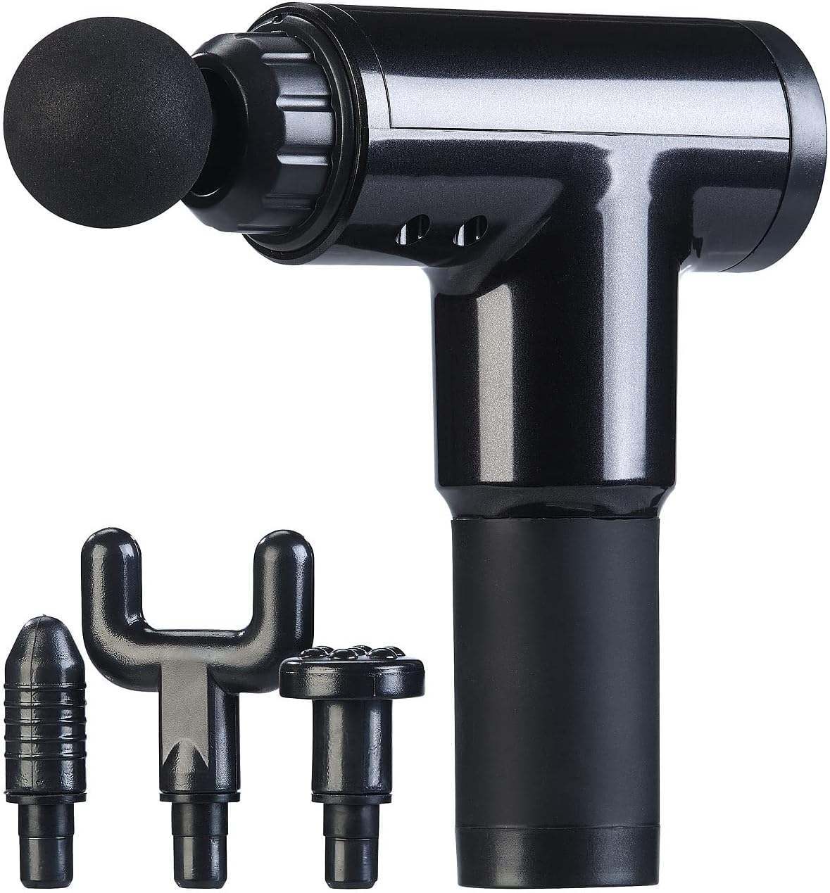 newgen Medicals Massagepistolen: Akku-Handmassagegerät mit 4 Aufsätzen & 6 Stufen, 2Ah, 24 Watt (Fitness-Massagegerät, Massagehammer, Pistole)