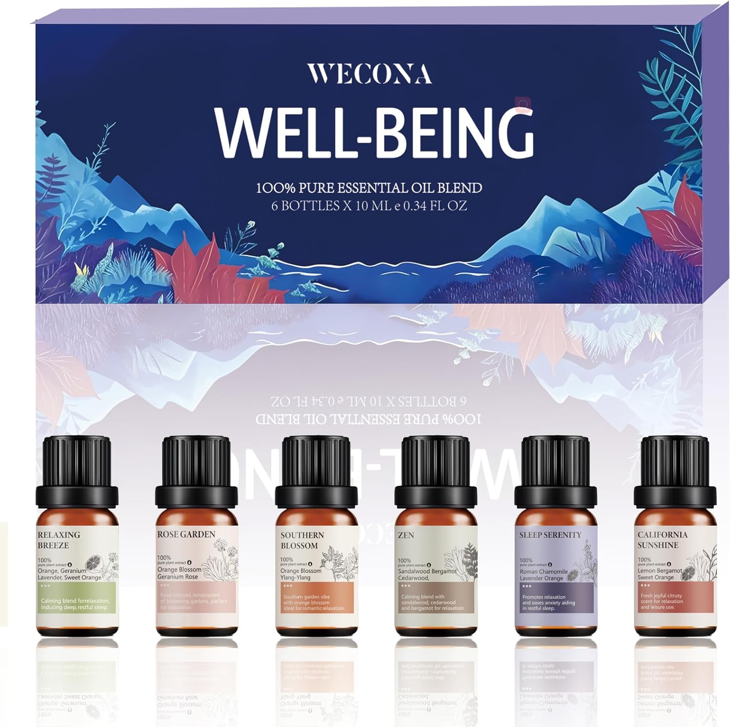 Wecona Ätherische Öle für Luftbefeuchter – Ätherische Öle für Diffusoren für Zuhause mit Bonus-Ölöffner – DIY-Kerzen- und Seifenherstellung (Wohlbefinden)