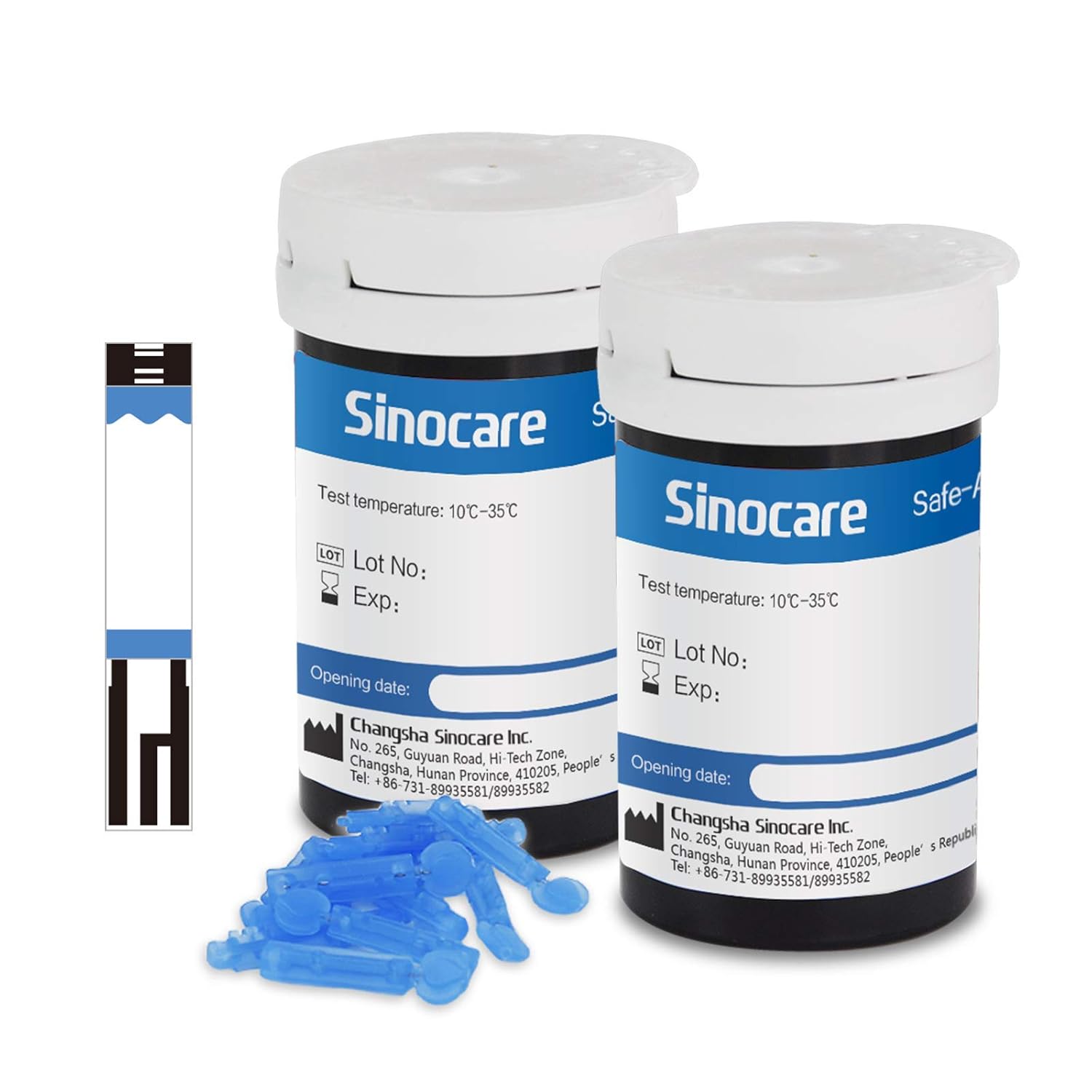 Teststreifen Blutzucker 50 mit Lanzetten 50, Sinocare Safe-Accu Blutzuckerteststreifen-Set, nur für Safe-Accu Blutzuckermessgerät – Bild 2