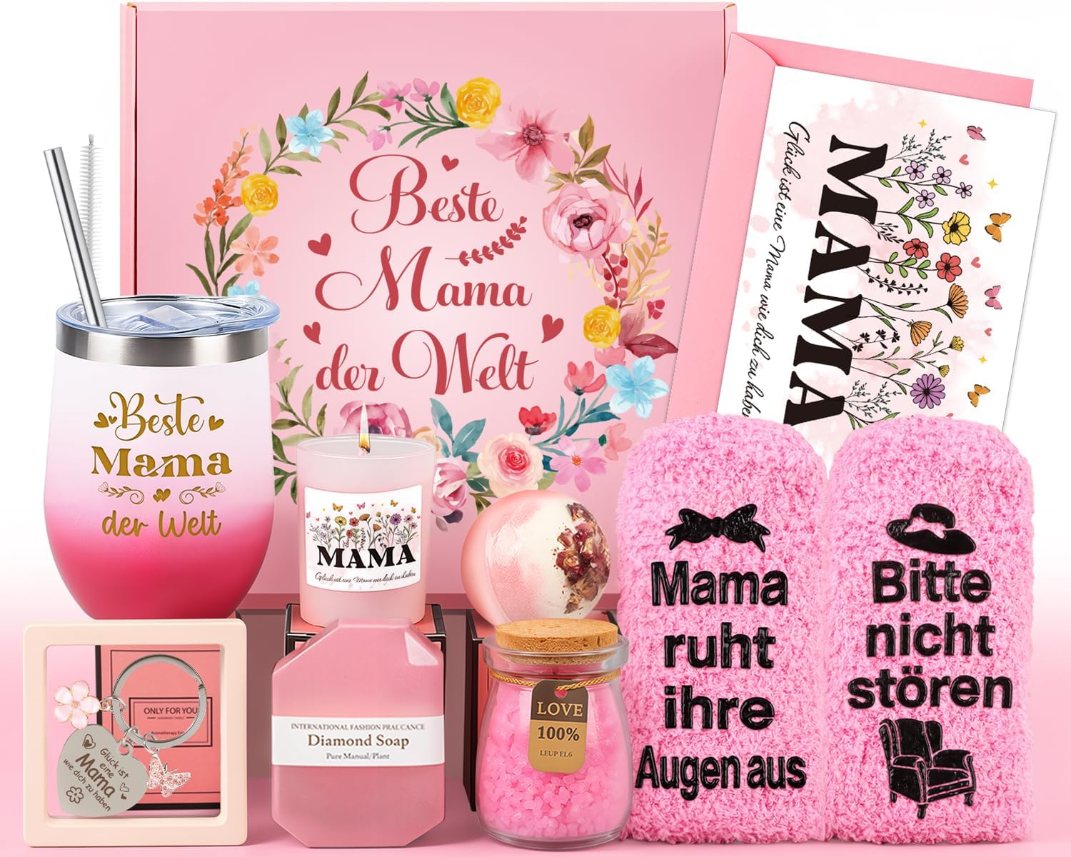 Giftota Muttertagsgeschenke, beste Mama-Geschenke für Mama, Geburtstagsgeschenk für Mama, Geschenke für Frauen, rosa Wellness-Geschenkbox, Geschenk für Mutter, Frau, Ostern, Muttertag, Geburtstag, Weihnachten