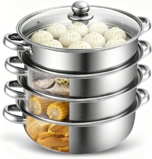 Dampfgarer Topf 28cm – 4-stufiger...