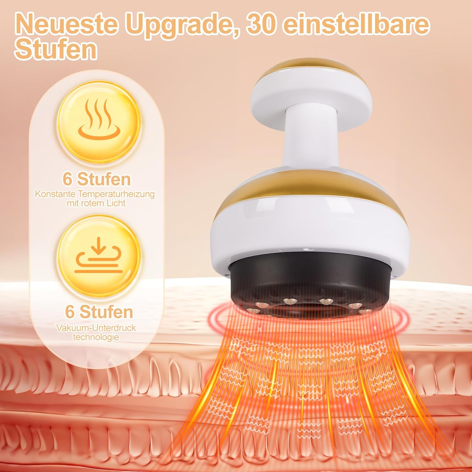 4-in-1 elektrisches GuaSha-Massagegerät – 6 Stufen Anti-Cellulite-Gerät, elektrisches Schröpfgerät mit Wärmefunktion, kabelloses Design-Vakuum-Massagegerät, Schröpfmassagegerät für eine bessere Durchblutung – Bild 7