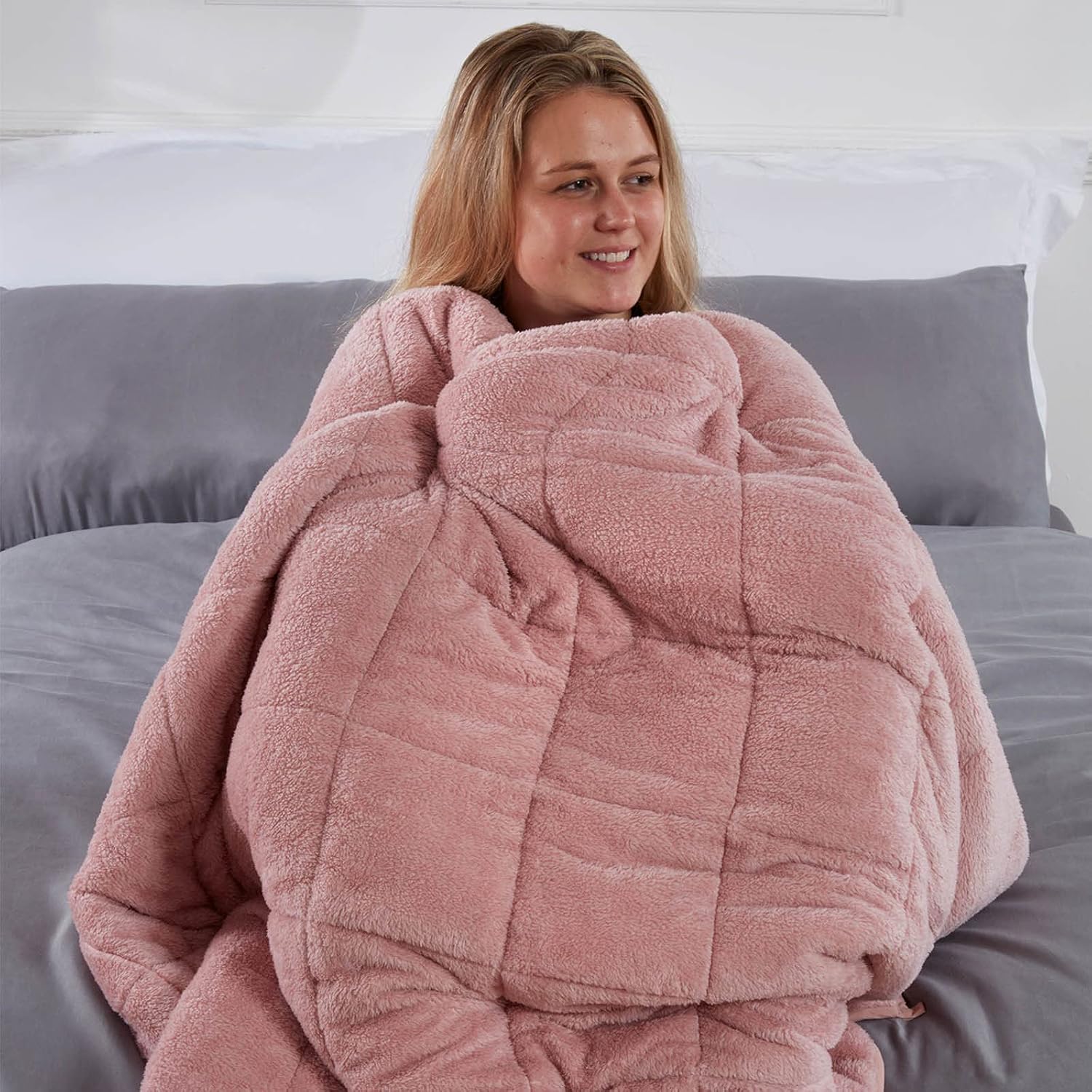 Brentfords Beschwerungsdecke, Gewichtsdecke 4 kg Teddy Rosa 125 x 150 cm Gewichtsdecke Rosa (Haftungsausschluss: Nur für Kinder ab 3 Jahren geeignet) – Bild 5