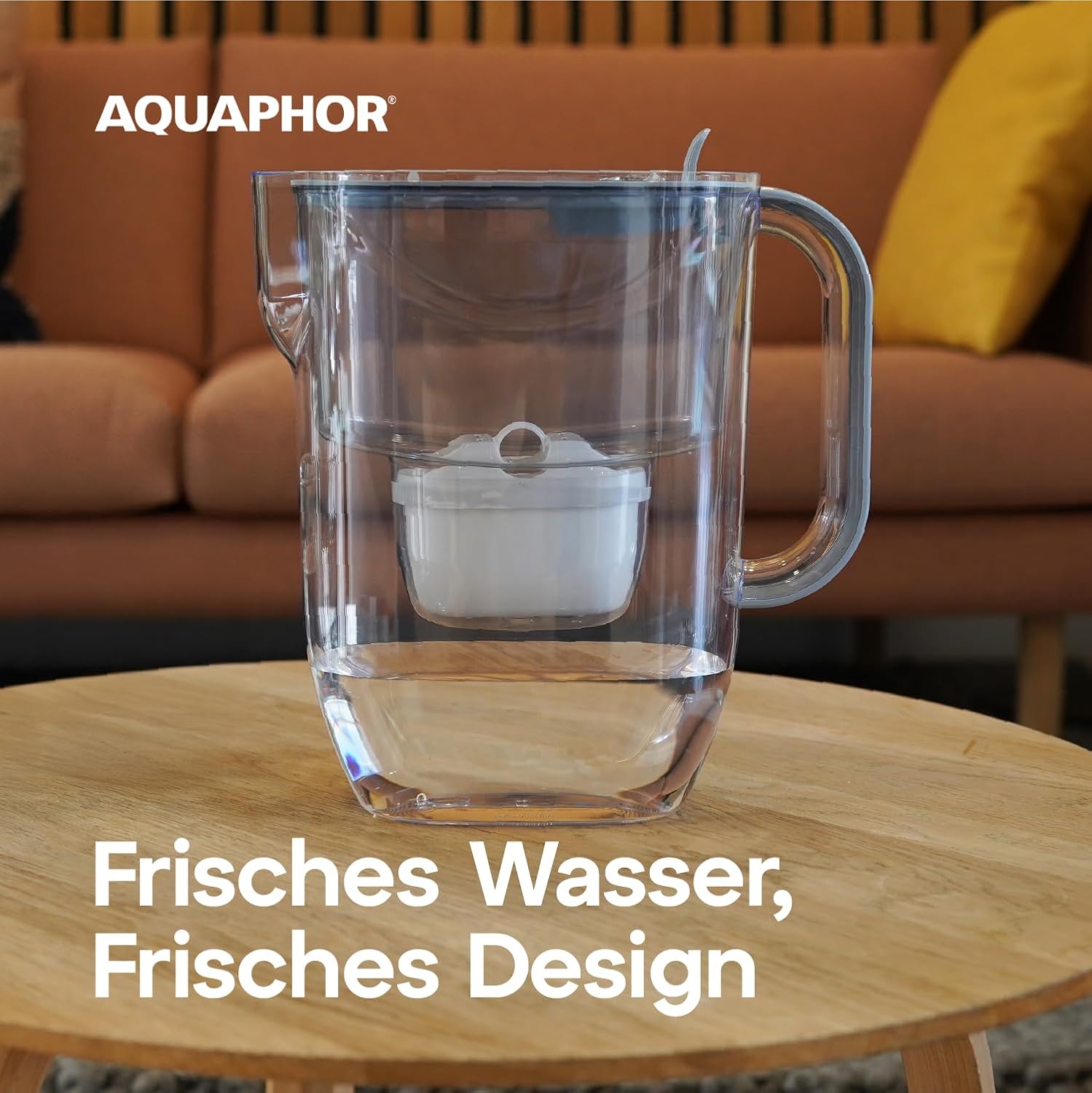 AQUAPHOR Frischwasserfilterkanne 3,2 L – Filterkanne mit 3 Maxfor+ Kartuschen – Trinkwasserfilter reduziert Kalk & Chlor – Für Kaffee, Tee & Trinkwasser – Grau – Bild 2