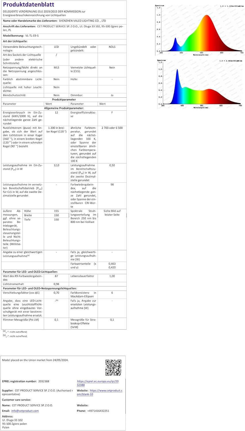 Tageslichtlampe, Simulation von Tageslicht, flimmer- und UV-freie LED-Technologie, Tageslichtlampe mit Fernbedienung, 3 Farbtemperaturen, Dimmer und Timer – Bild 8