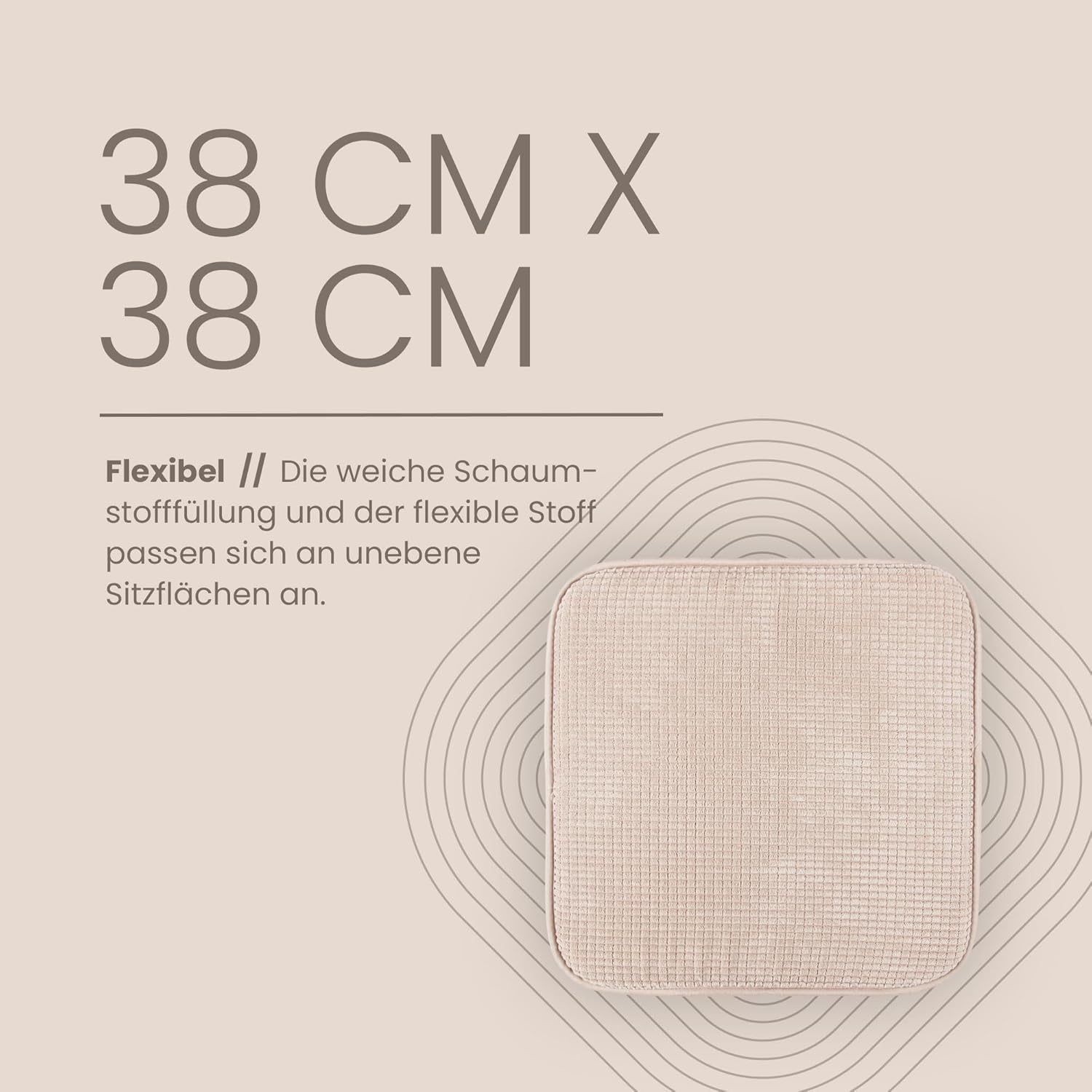 Bestlivings Sitzkissen (2 Stück), Stuhlkissen mit rutschfester Unterseite, 38 cm x 38 cm, Öko-Tex-zertifiziertes Sitzkissen, einfarbig, Stuhlkissen, Stuhlkissen – Bild 2