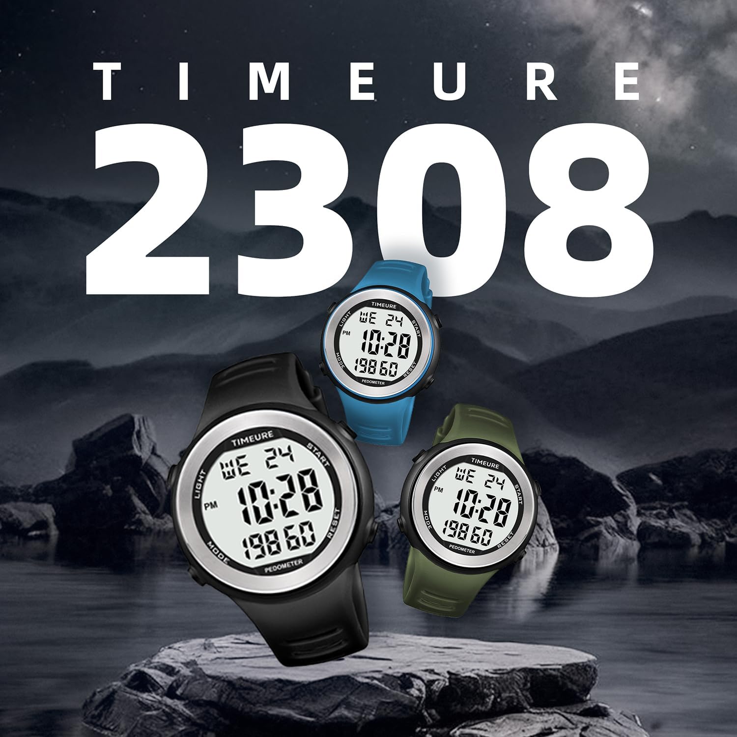 Timeur-2308 Sportliche wasserdichte Schrittzähleruhr zum Gehen, kein Aufladen, keine App-Verbindung mit EL-Hintergrundbeleuchtung, einfache, praktische Wahl für mobilfreie Fitness-Enthusiasten – Bild 7