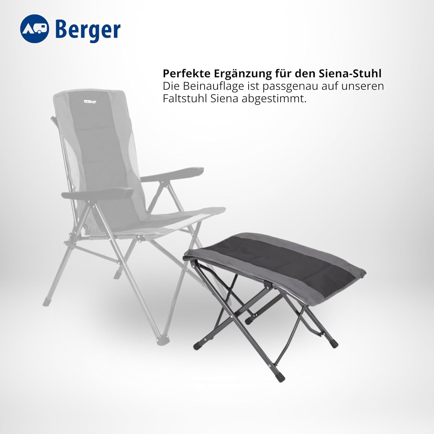 BERGER Siena klappbare Beinstütze, Klapphocker, Camping-Fußhocker, Outdoor-Belastbarkeit bis 120 kg, Campinghocker klappbar mit Tragetasche, Campingmöbel-Zubehör – Bild 4