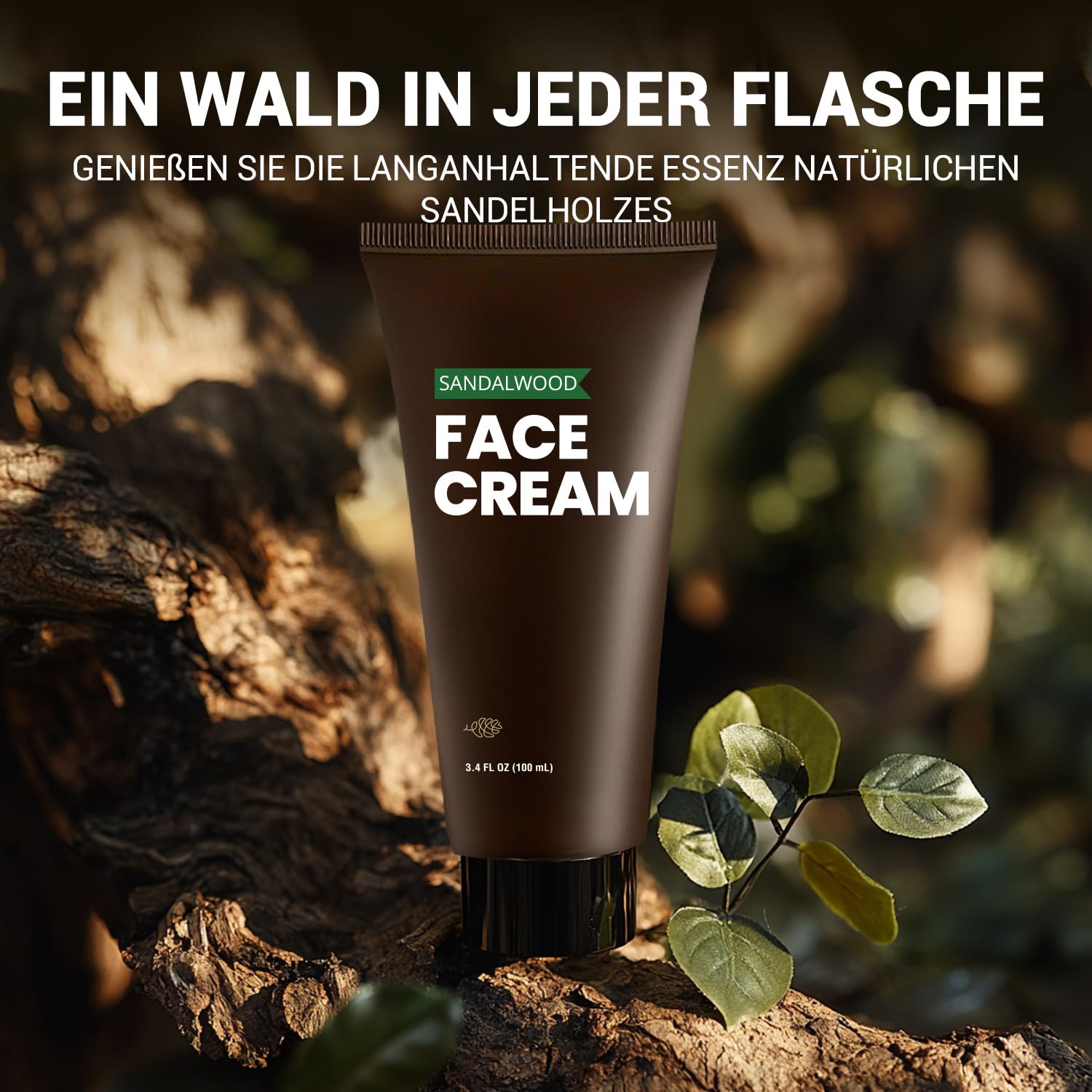 BODY & EARTH Geschenke für Männer – Sandalwood Männerpflege-Geschenkset, 10-teiliges Pflegeset mit Bartöl, Balsam, Shampoo & Accessoires, Geburtstagsgeschenk für Männer, Vatertagsgeschenk – Bild 3