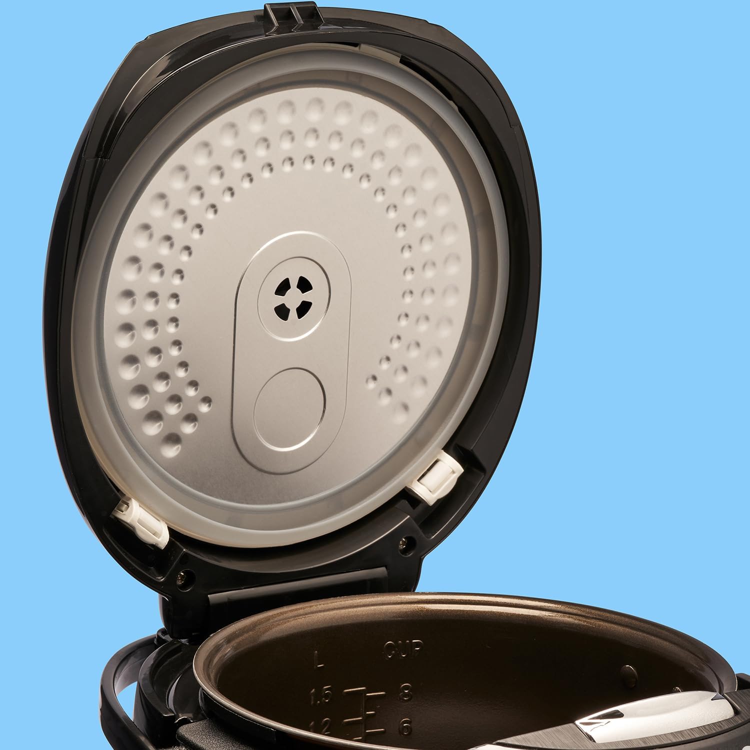 REISHUNGER Digitaler Reiskocher und Dampfgarer Schwarz | 1,5 Liter für 8 Personen | Warmhaltefunktion, Timer und Premium-Innentopf | Multikocher, 12 Programme, 7-Phasen-Technologie – Bild 9