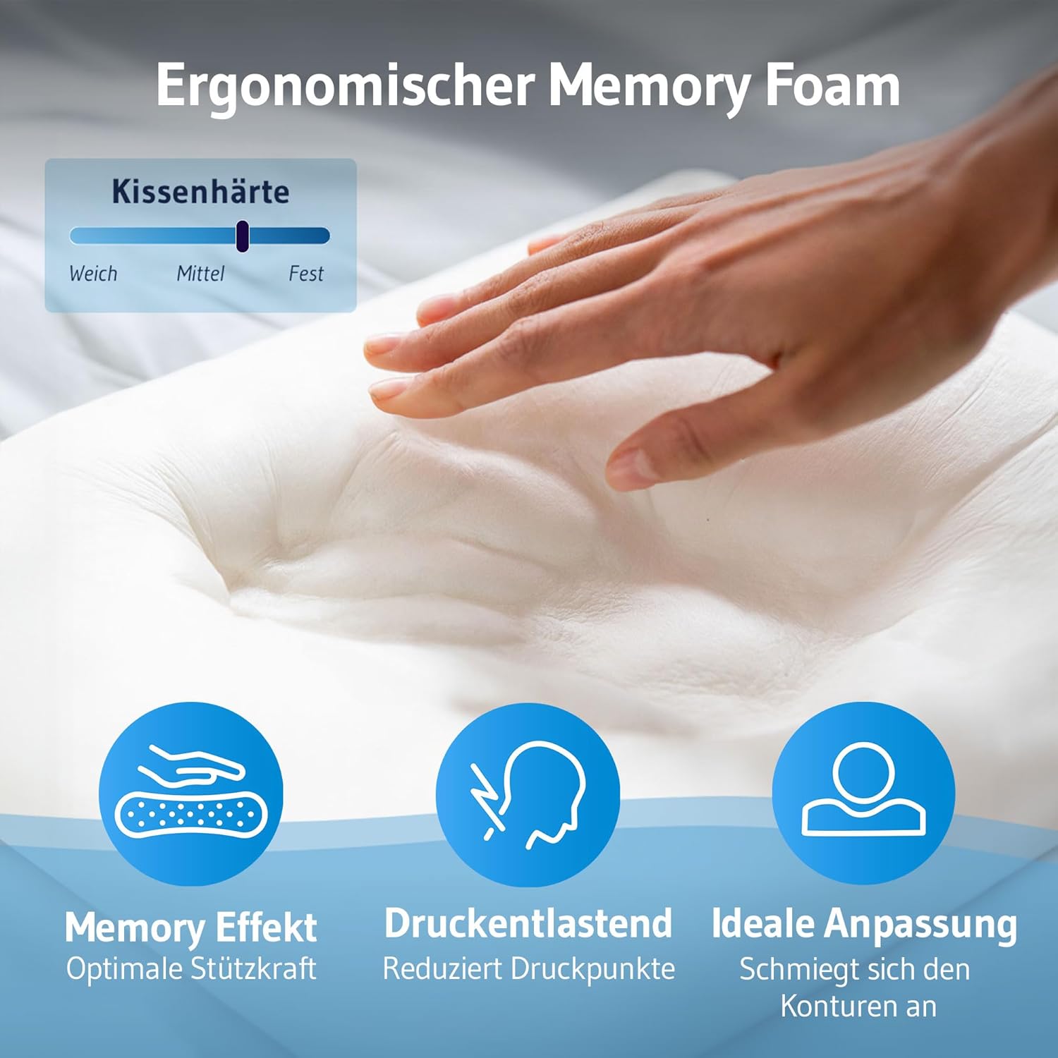 Third of Life Reisekissen aus Memory Foam, kleines Kissen für Flugzeug, Auto, Camping, ergonomisches Nackenkissen, Legar mit Tasche, Reisekissen für Allergiker geeignet, Reisekissen 25 x 30 x – Bild 4