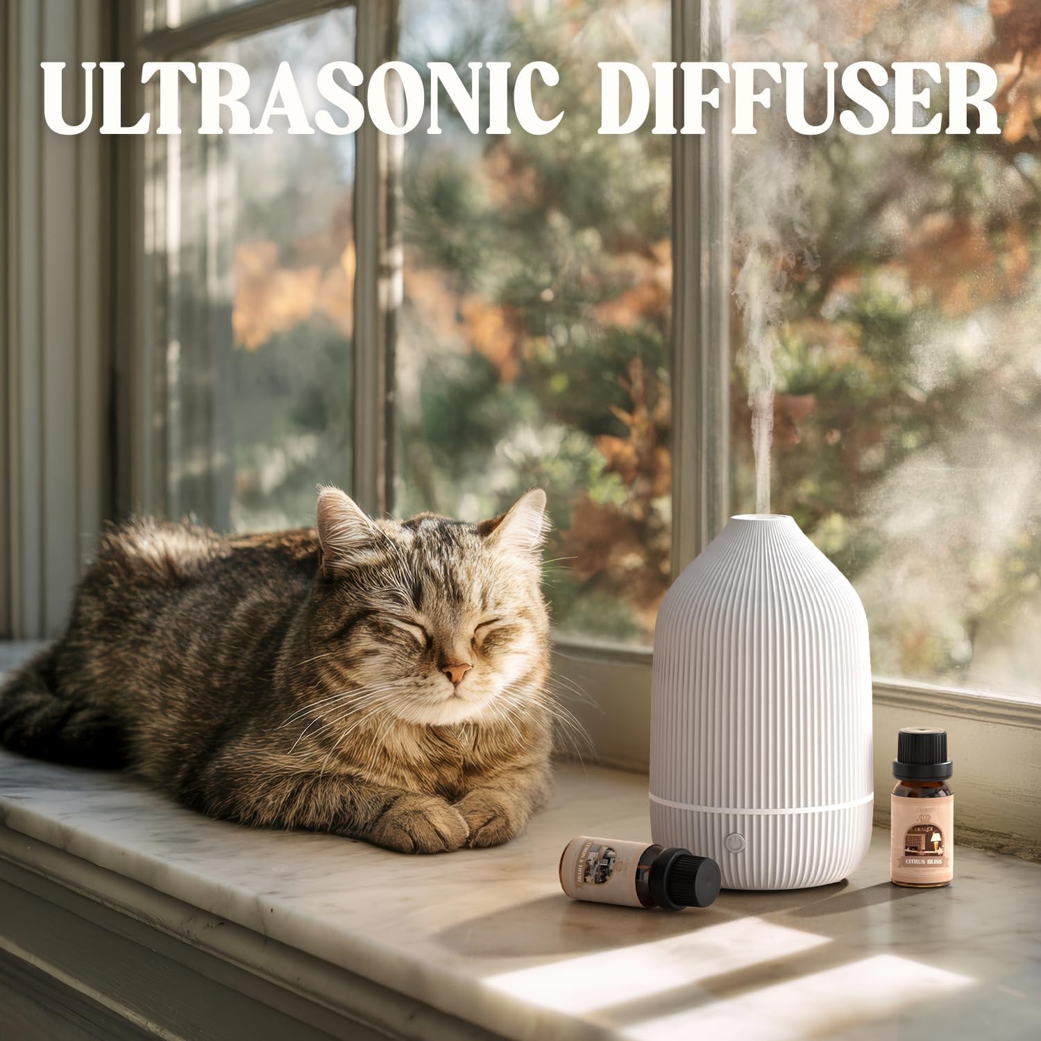 SALUBRITO Aromadiffusor, 100 ml, weißer Diffusor für ätherische Öle, Ultraschall-Aromatherapie-Diffusor, kleiner Diffusor für Zuhause, Büro, Yoga, Geschenk für Frauen – Bild 9