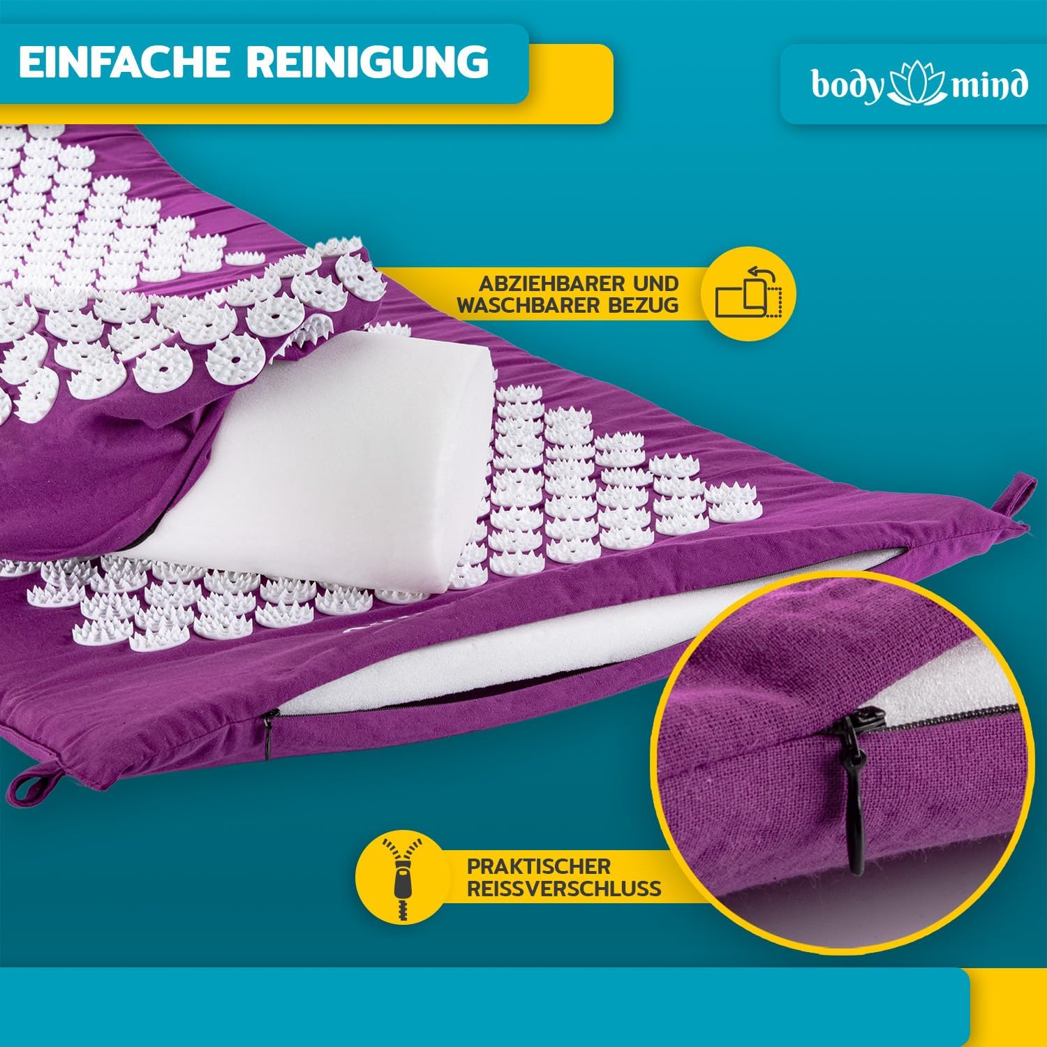 Akupressurmatte Yogi Nagelmatte Entspannungs- und Massagematte Akupunkturmatte zur Entspannung für Körper und Geist – Bild 3
