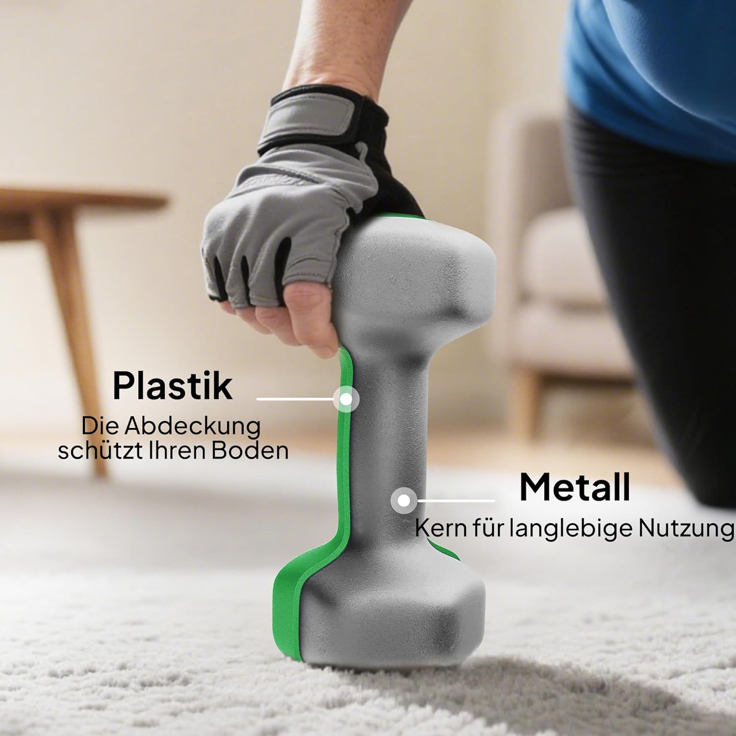 SPORTNOW Hanteln Set 4 Paar Kurzhanteln mit Aufbewahrungsständer, rutschfeste Griffe, Hexagon Hantelset Kurzhantel Set für Heimtraining, Fitnessstudio – Bild 5