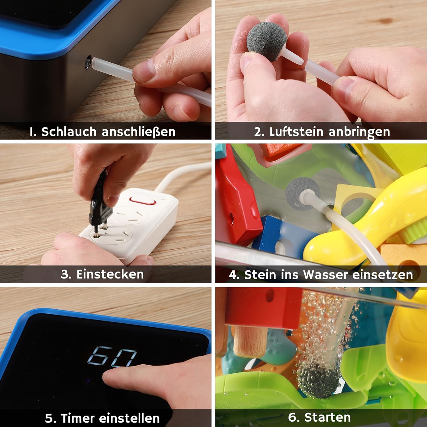 Airthereal AH1000 2-in-1-Ozongenerator und Ozongerät für Wasser und Luft mit 2 Modi, Timer und Negativ-Ionen-Generator – reinigt Wasser, Luft, Waschlappen sowie Obst und Gemüse – Bild 3