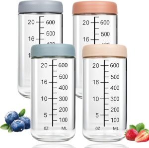 4 Stück Meal-Prep-Gläser, 750 ml,...
